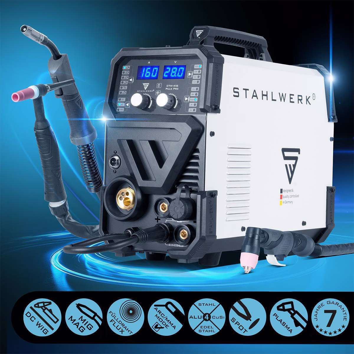 Inverterschweißgerät CTM-416 PULS Pro Einzelgerät m.Zub.20-160 A
