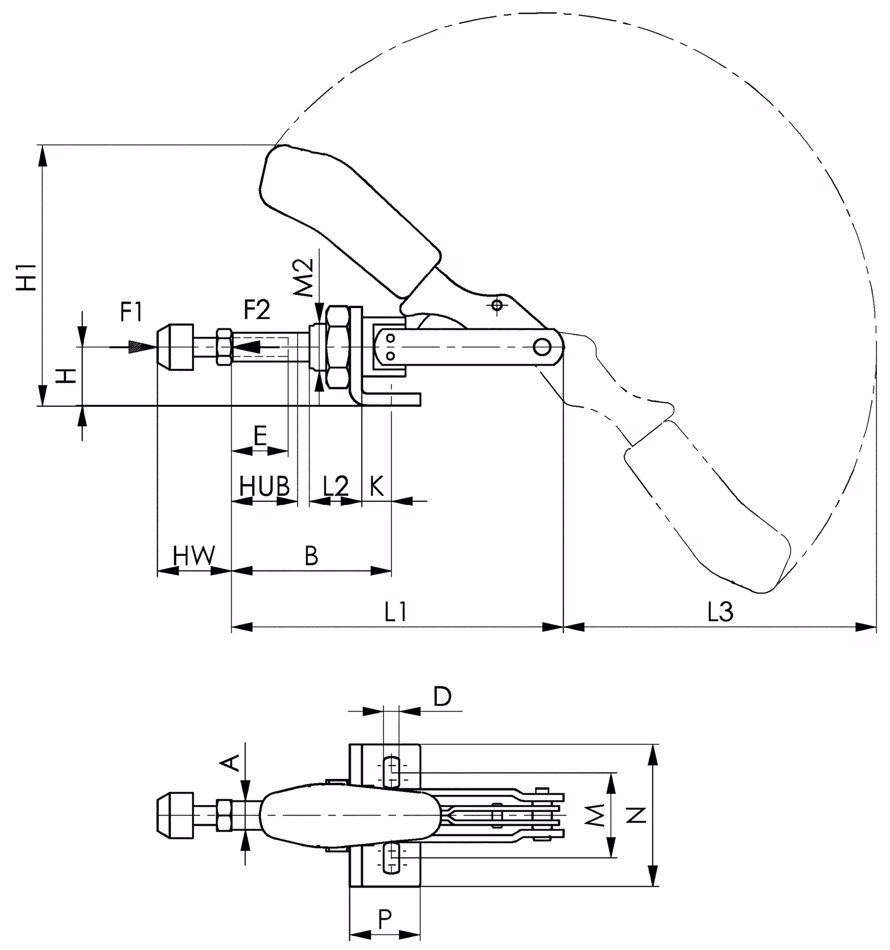Schubstangenspanner Nr.6841 Gr.0 kl.Winkelfuß