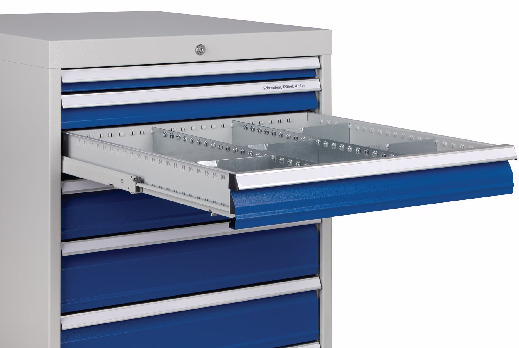 Schubladenschrank H1019xB705xT736mm lichtgrau/grau 6 Schubl.Voll.Bedrunka