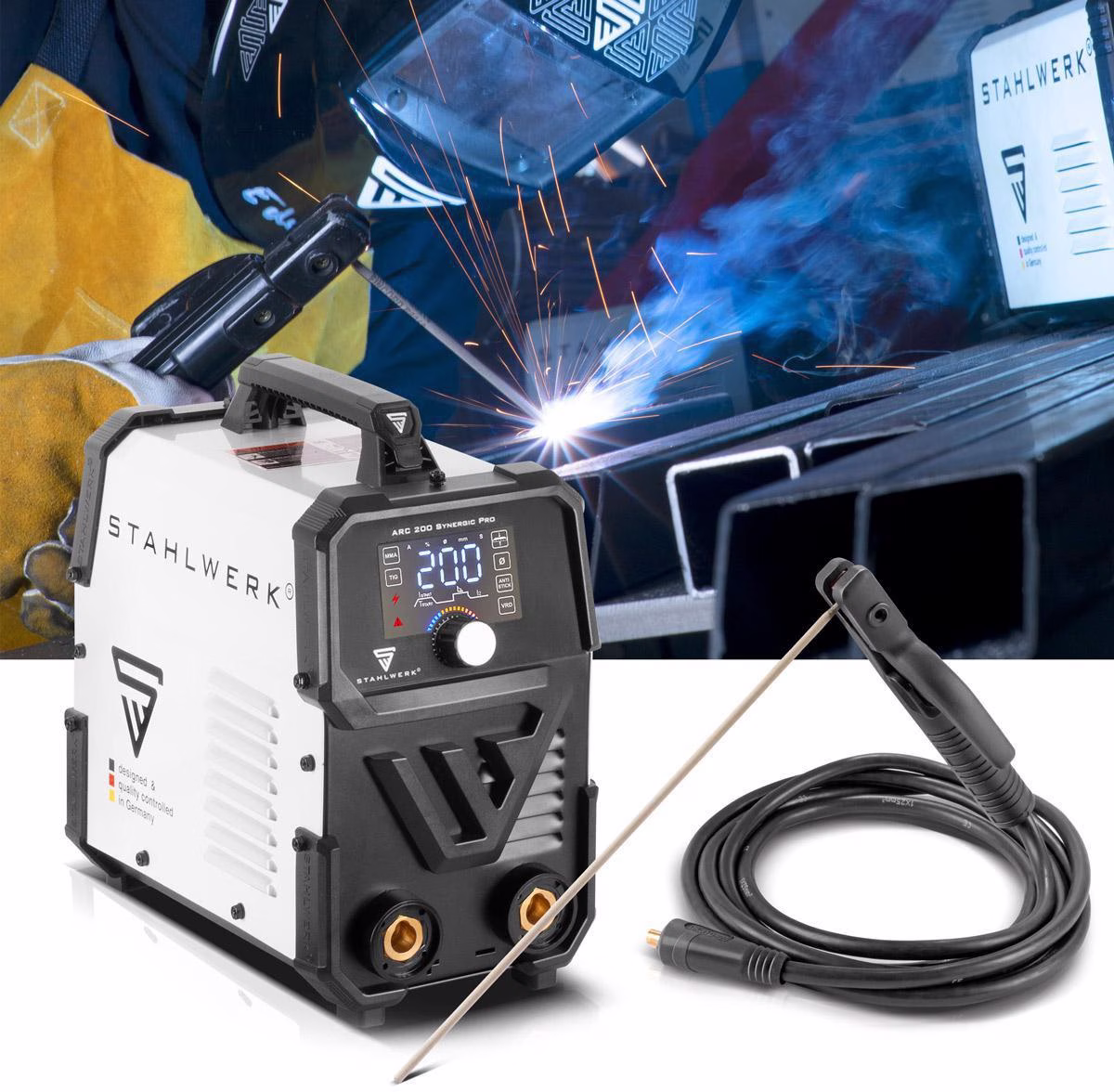 Elektrodenschweißgerät ARC 200 Synergic Pro m.Zub.10-200 A