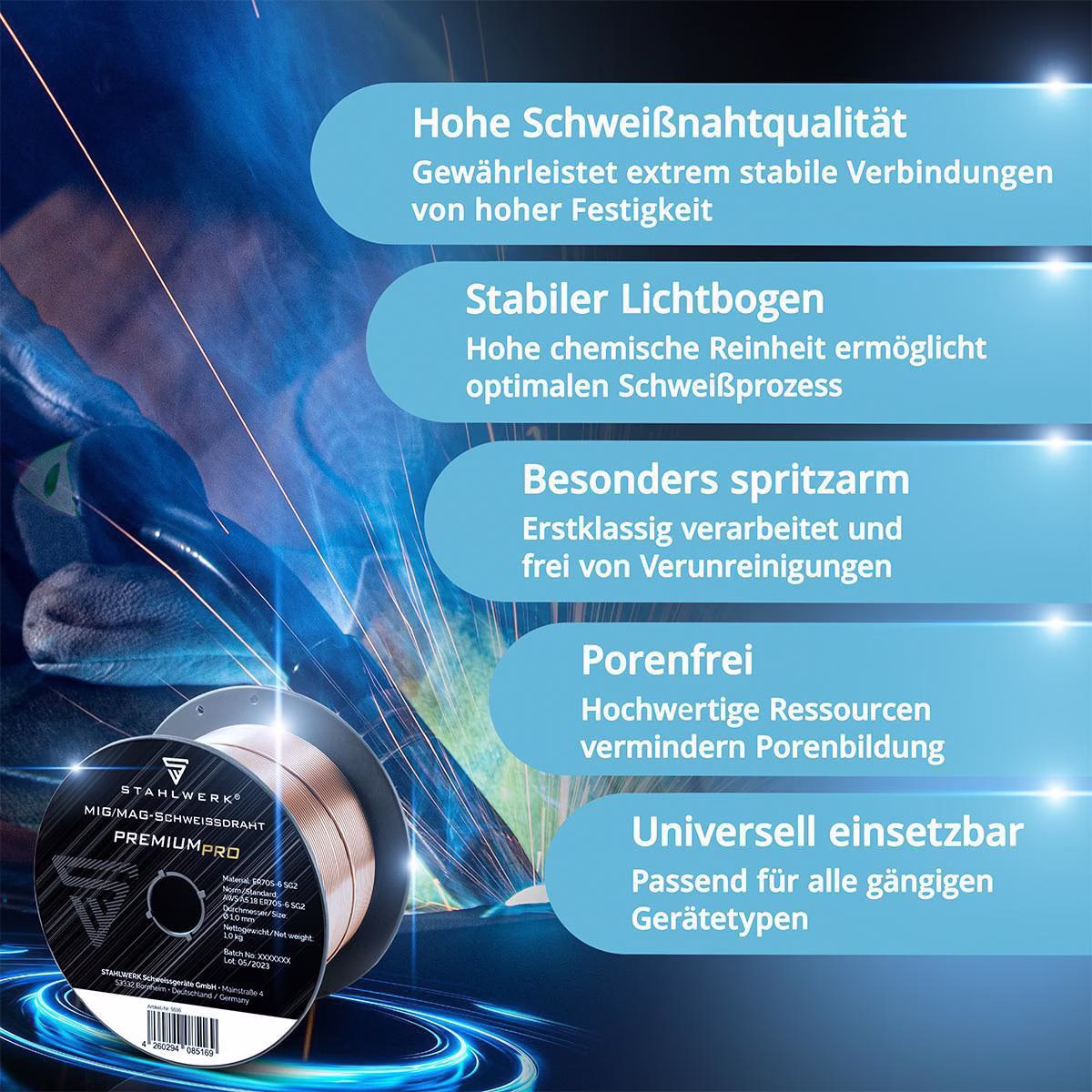 Schweißdraht STA 1,0mm 1kg
