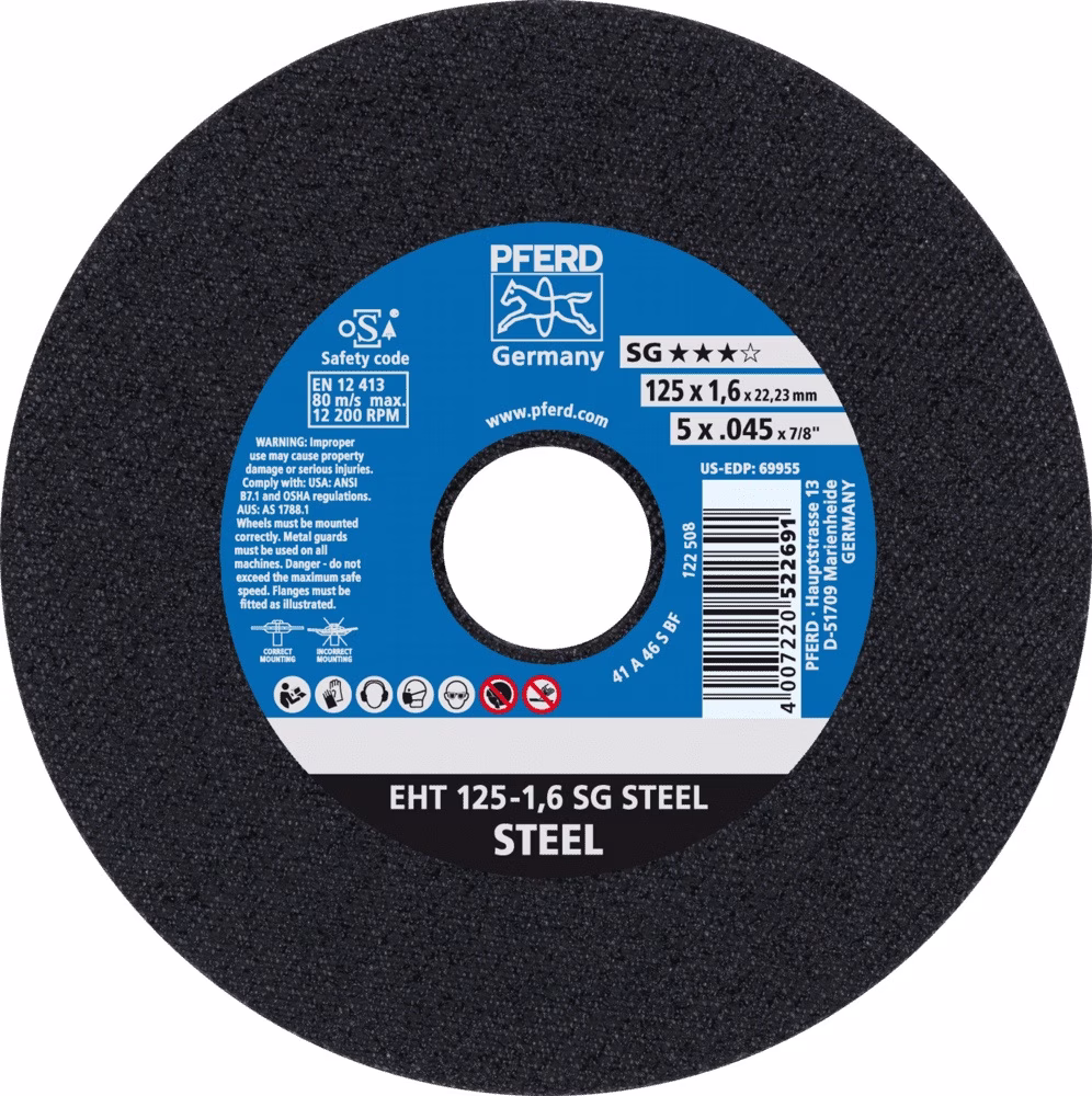 Trennscheibe SG STEEL D125x1,6mm ger.STA Bohr.22,23mm PFERD