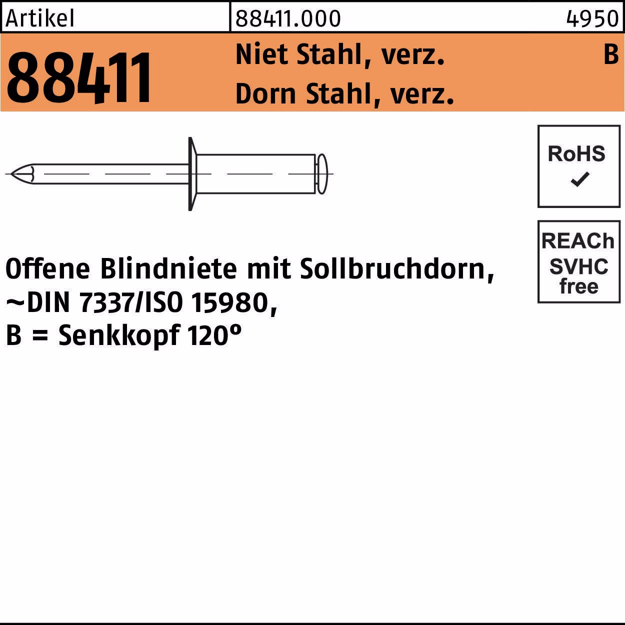 Blindniete R 88411 SEKO Niet