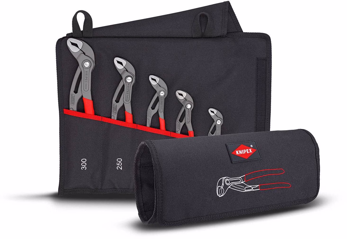 Zangensatz Cobra®-Set Inh.5-tlg.grau atram.Rolltasche
