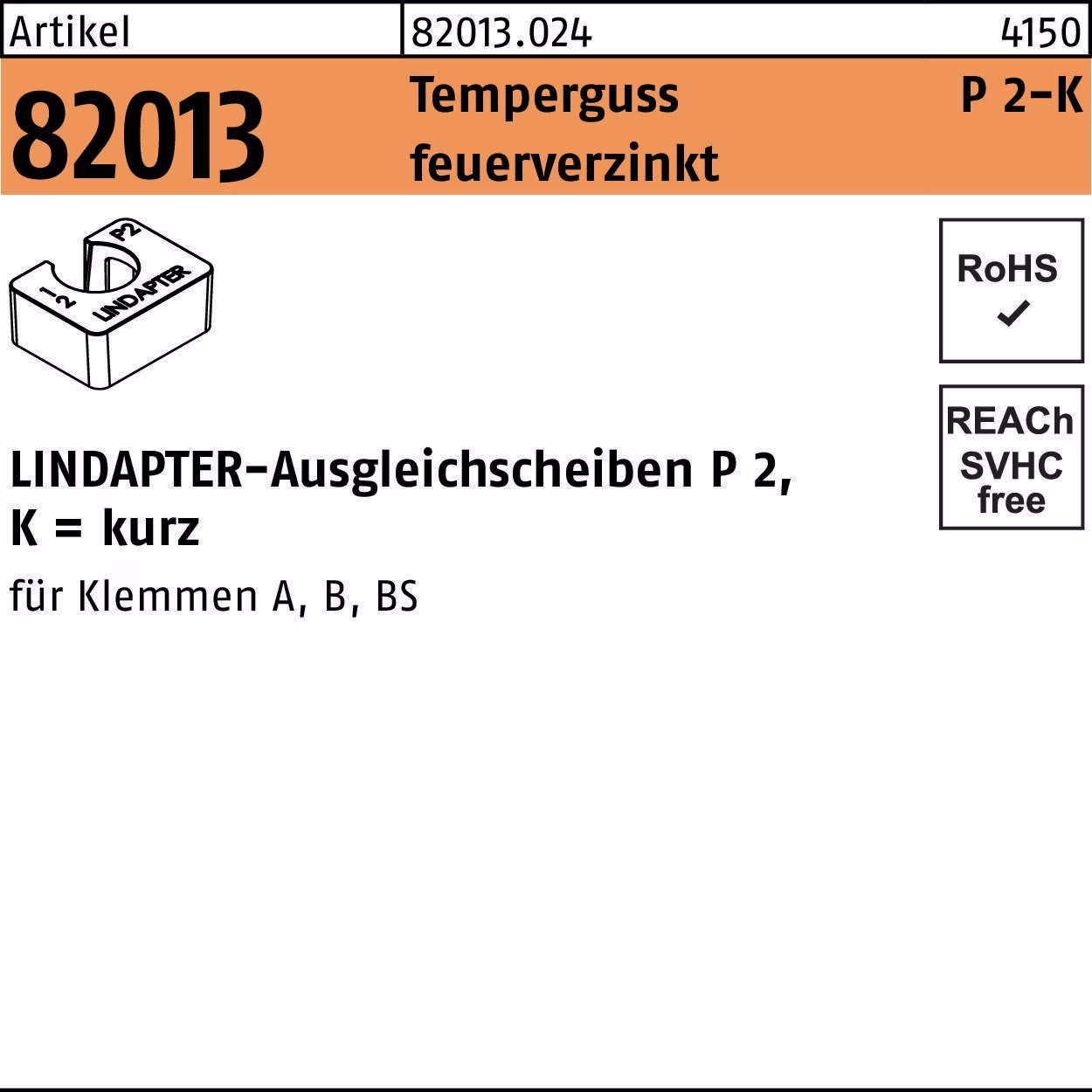 Ausgleichscheibe R 82013 GTW 40 P2 Temperguss 1St