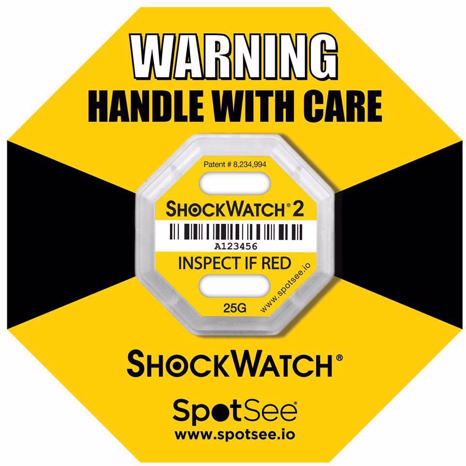Schockindikator Shockwatch® 2 Empfindlichkeit 25g gelb