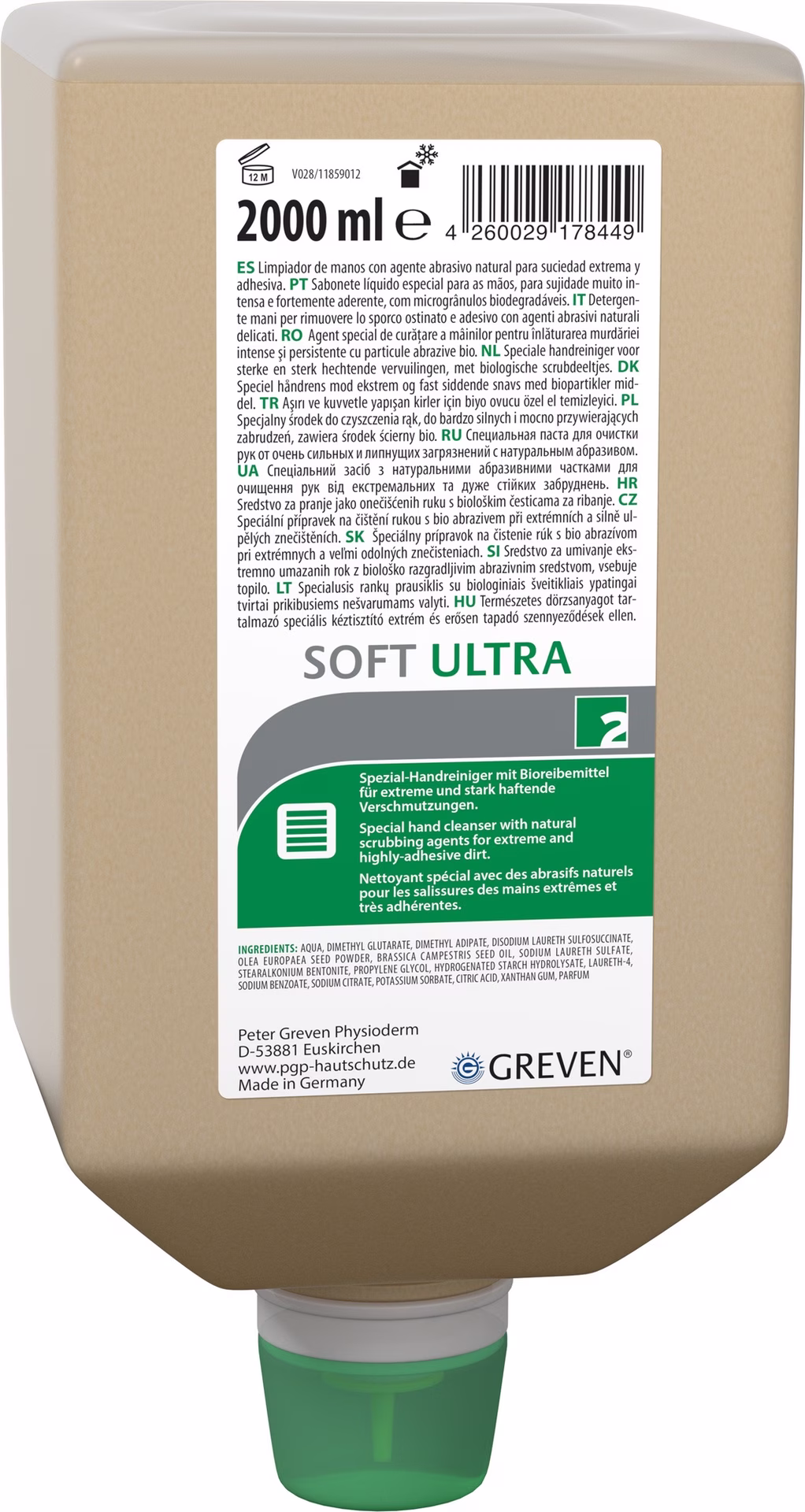 Spezialhandreinigung GREVEN® SOFT ULTRA 2l rückfettend