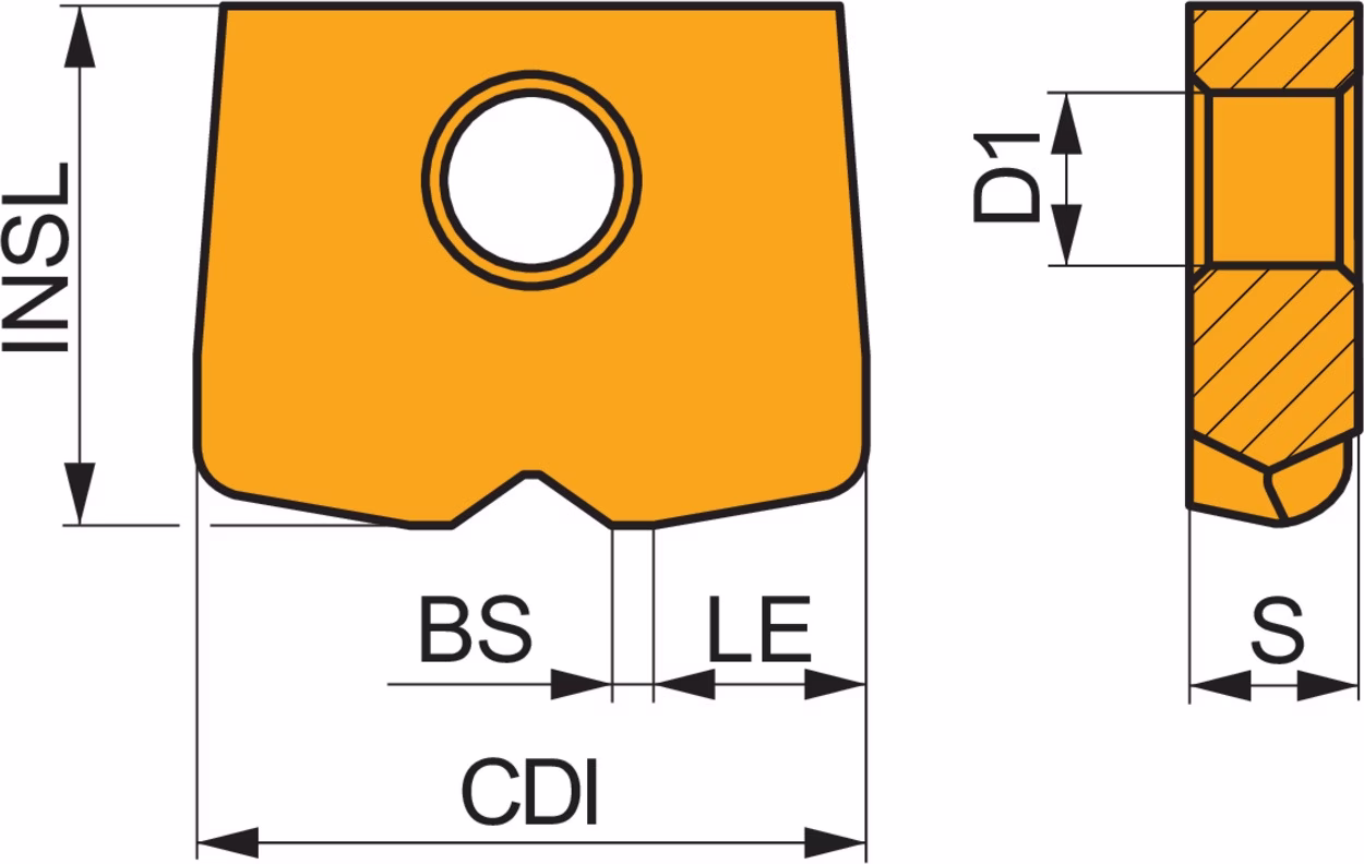 Fräswendeschneidplatte ISO PPHF 080004-CE1:M8330 D.2,5mm PVD beschichtet Gold