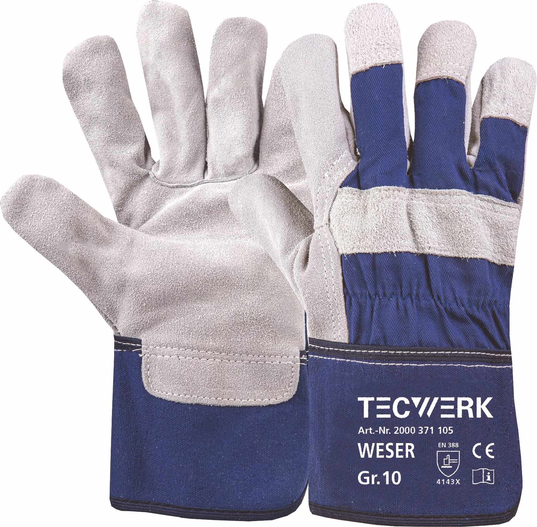 Handschuhe Weser Gr.10 blau EN 388 PSA II