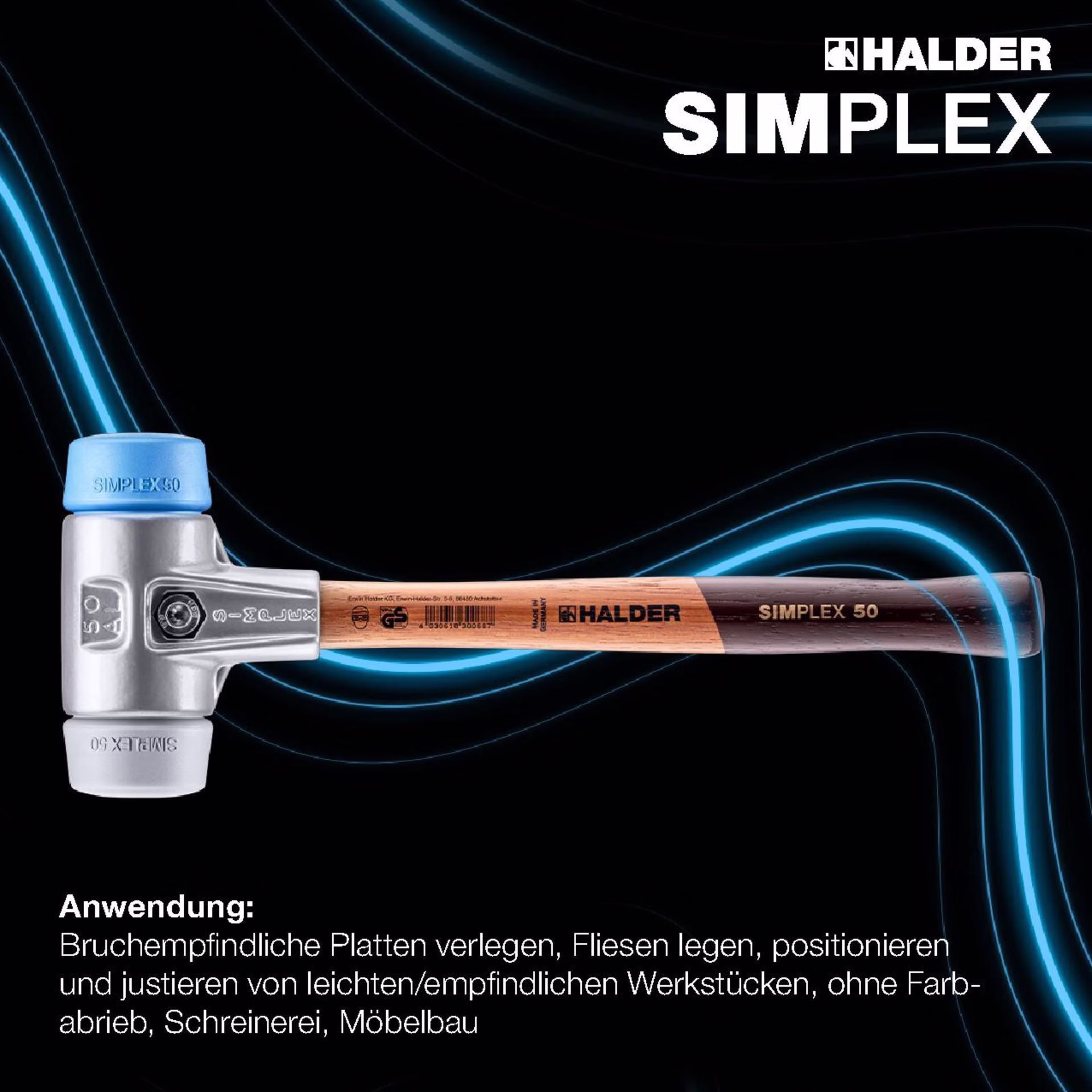 Schonhammer SIMPLEX L.325mm Kopf-D.40mm weich/mittelhart HO