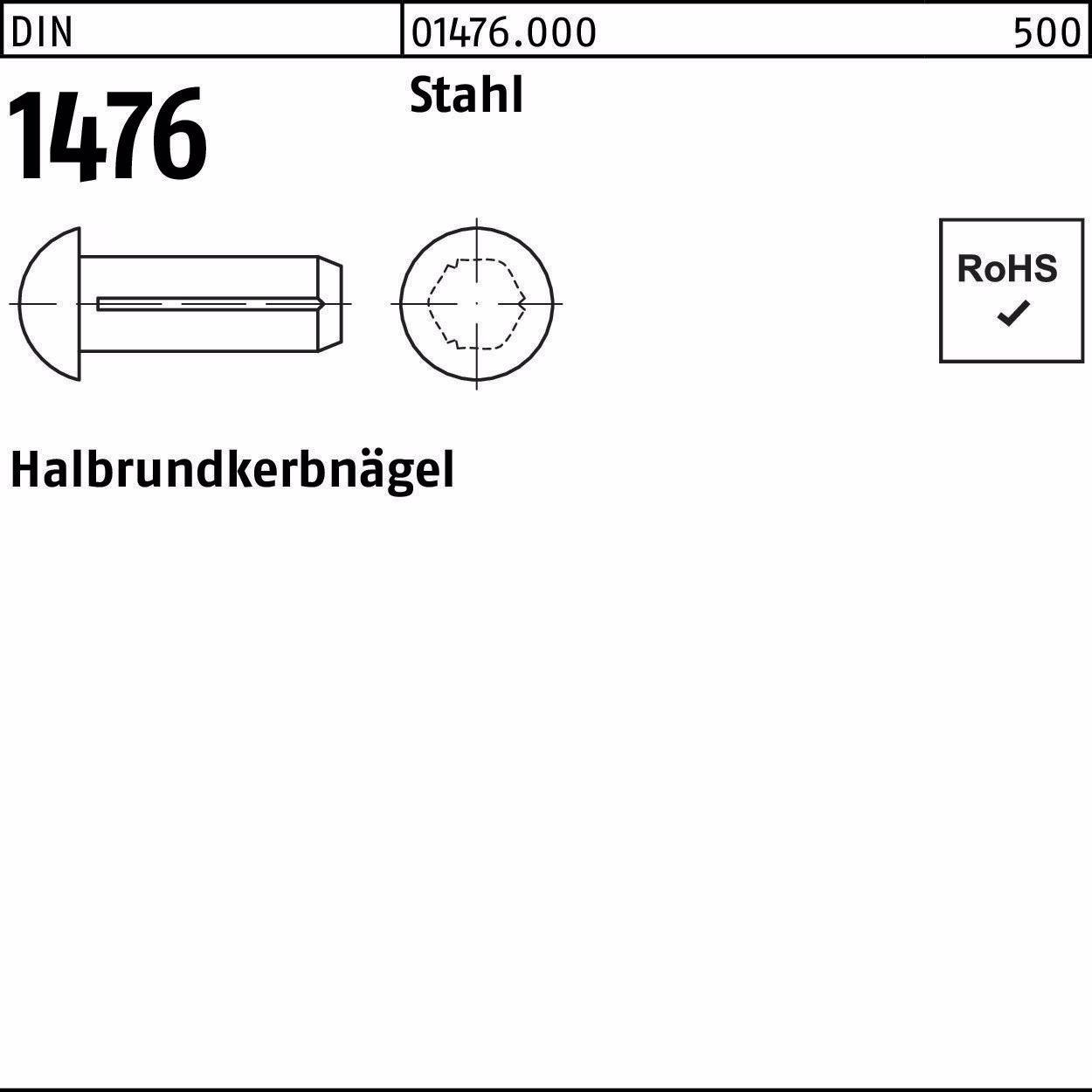 Halbrundkerbnagel DIN 1476