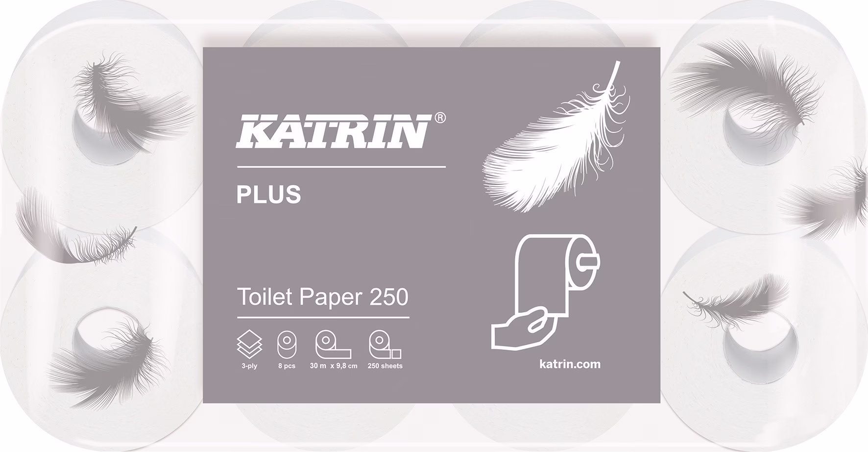 Toilettenpapier Katrin 250 Long 3-lagig 48 RL a 250 Blatt=12000 Bl