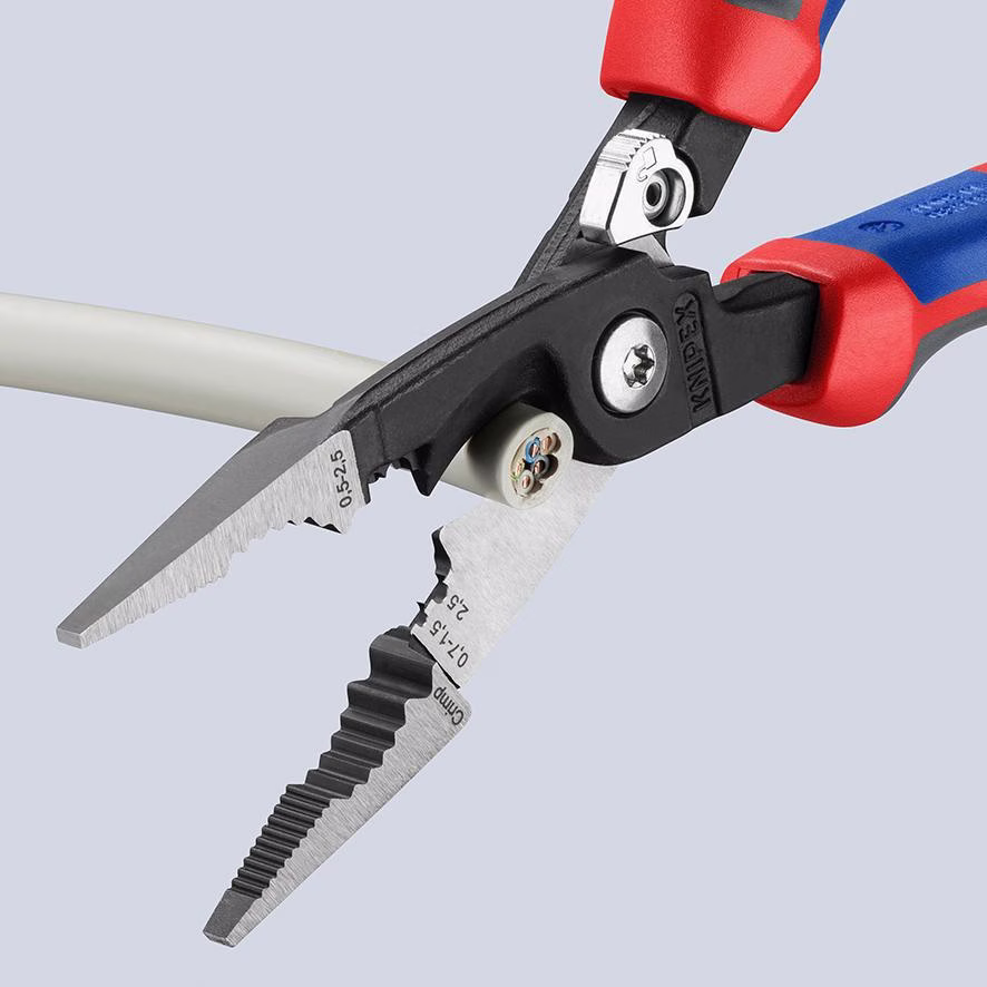 Elektroinstallationszange L.200mm pol.Comfort-Griff m.Öffnungsf