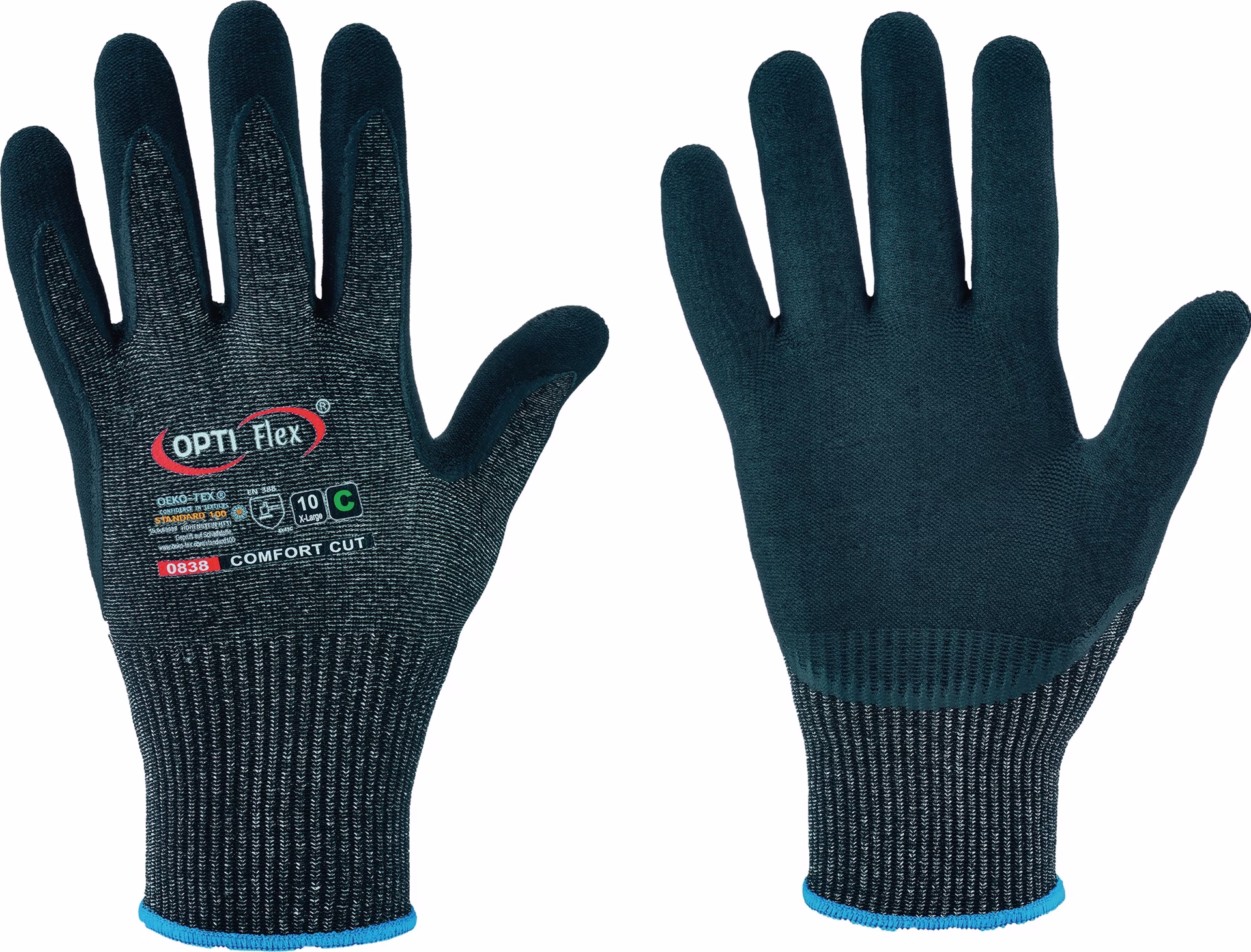 Schnitthandschuh Comfort Cut schwarz meliert/schwarz EN 388 PSA II 12PA