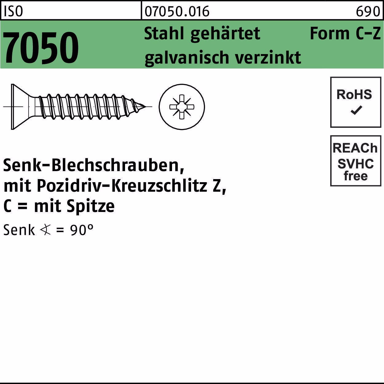 Blechschraube ISO 7050 SEKO