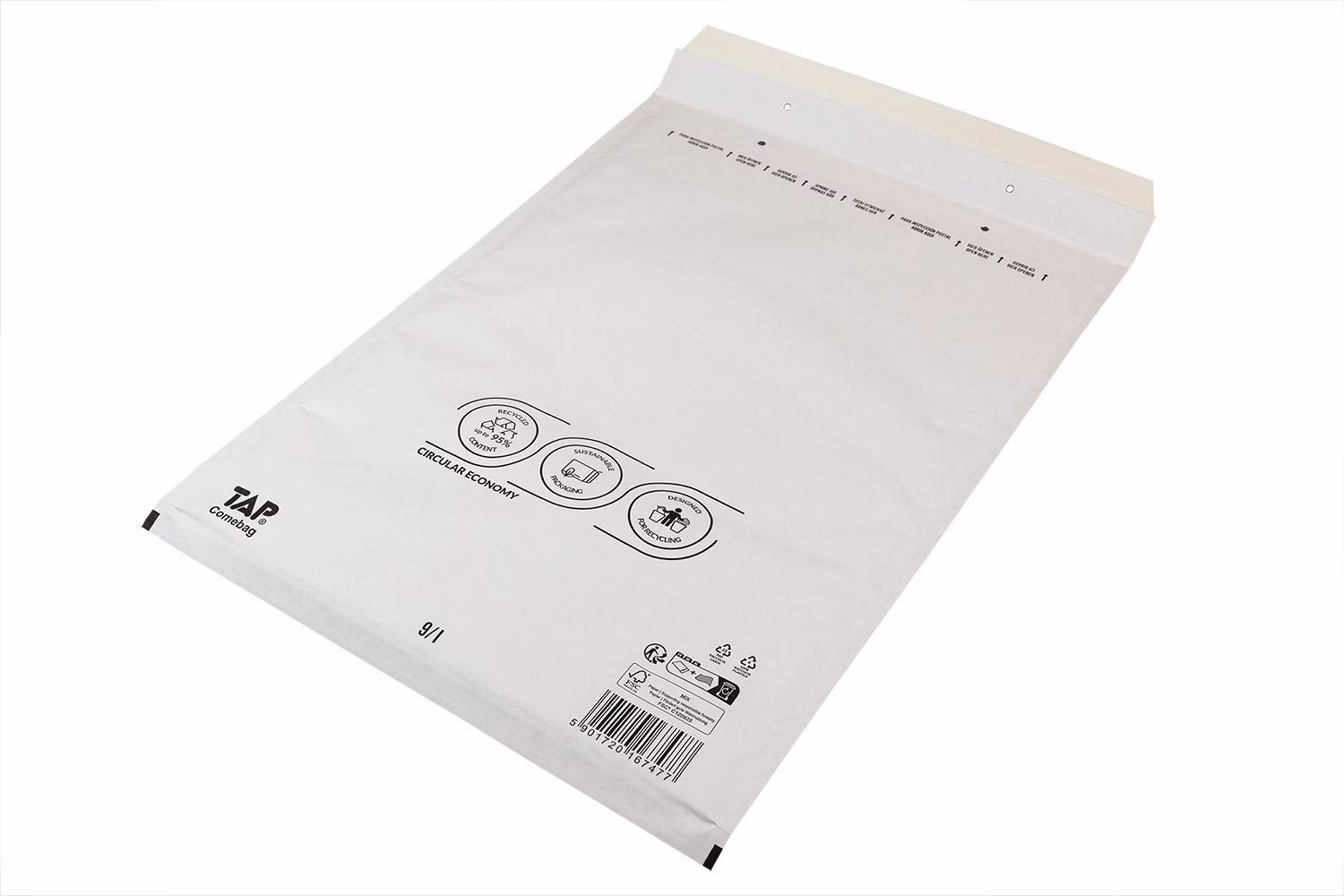 Luftpolsterversandtasche Innenmaß 300x445mm weiß SK-Verschlus