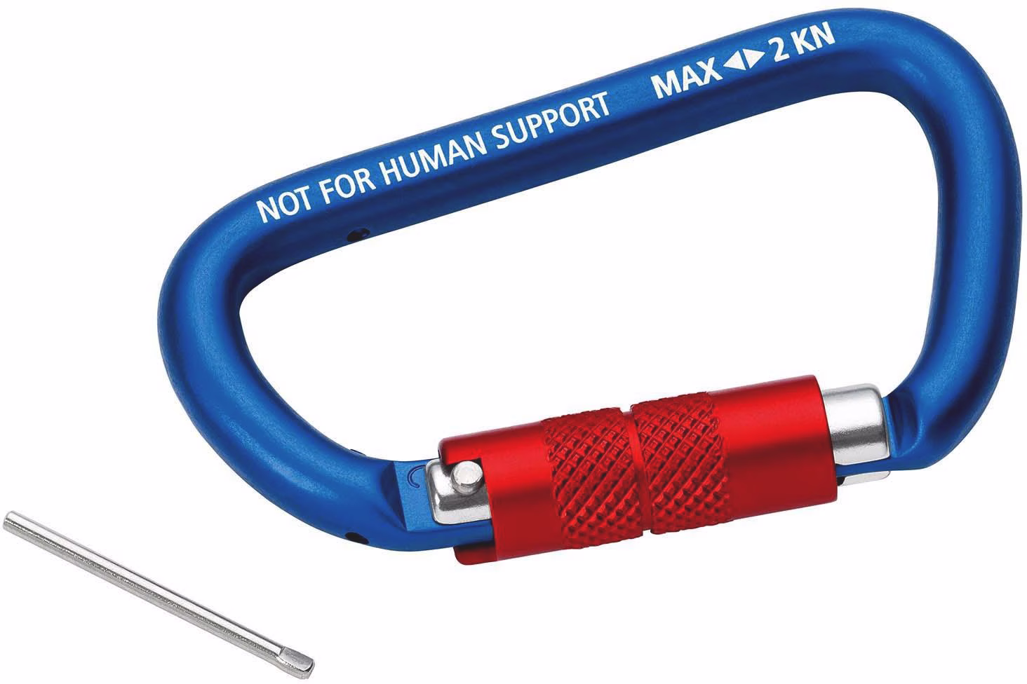 Materialkarabiner L.81mm m.Schraubverschluss blau besch