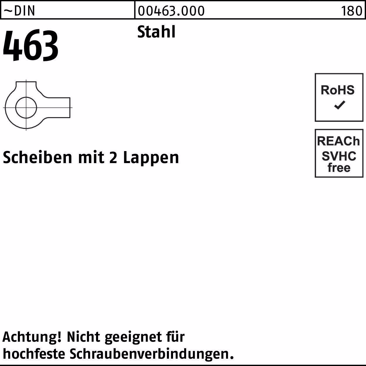 Scheibe DIN 463 Lappen