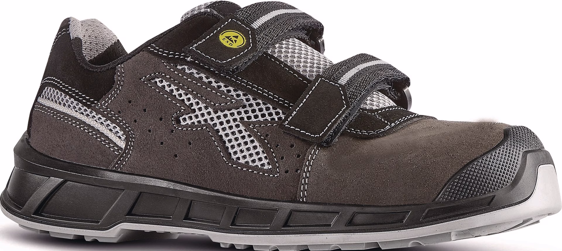 Sicherheitssandale Prince Veloursleder mit Mesh-Einsätzen S1PS FO SR ESD EN ISO 20345:2022 U.POWER
