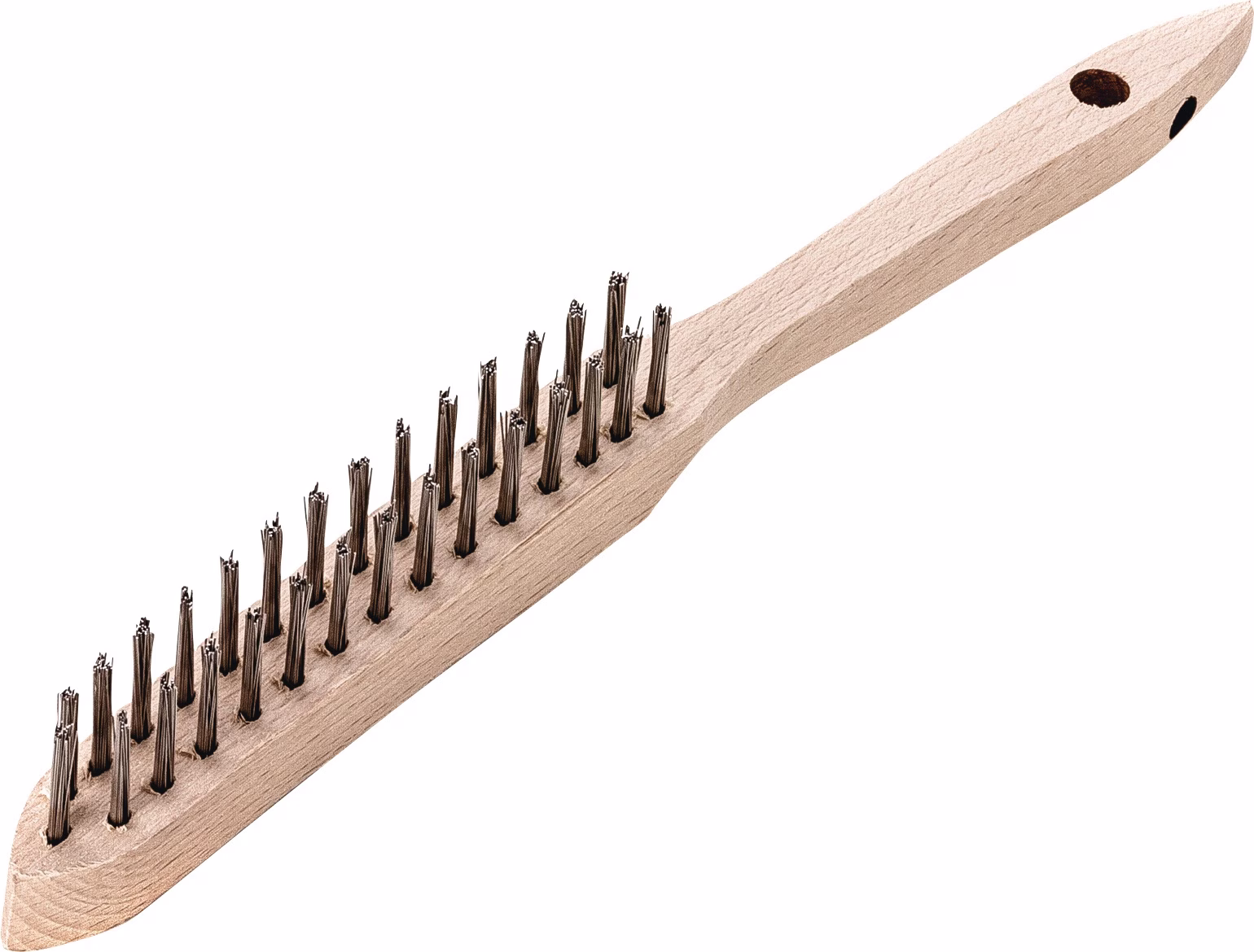 Handbürste L.290mm 0,35mm Stahldraht Besatz-L.140mm 2-reihig 12