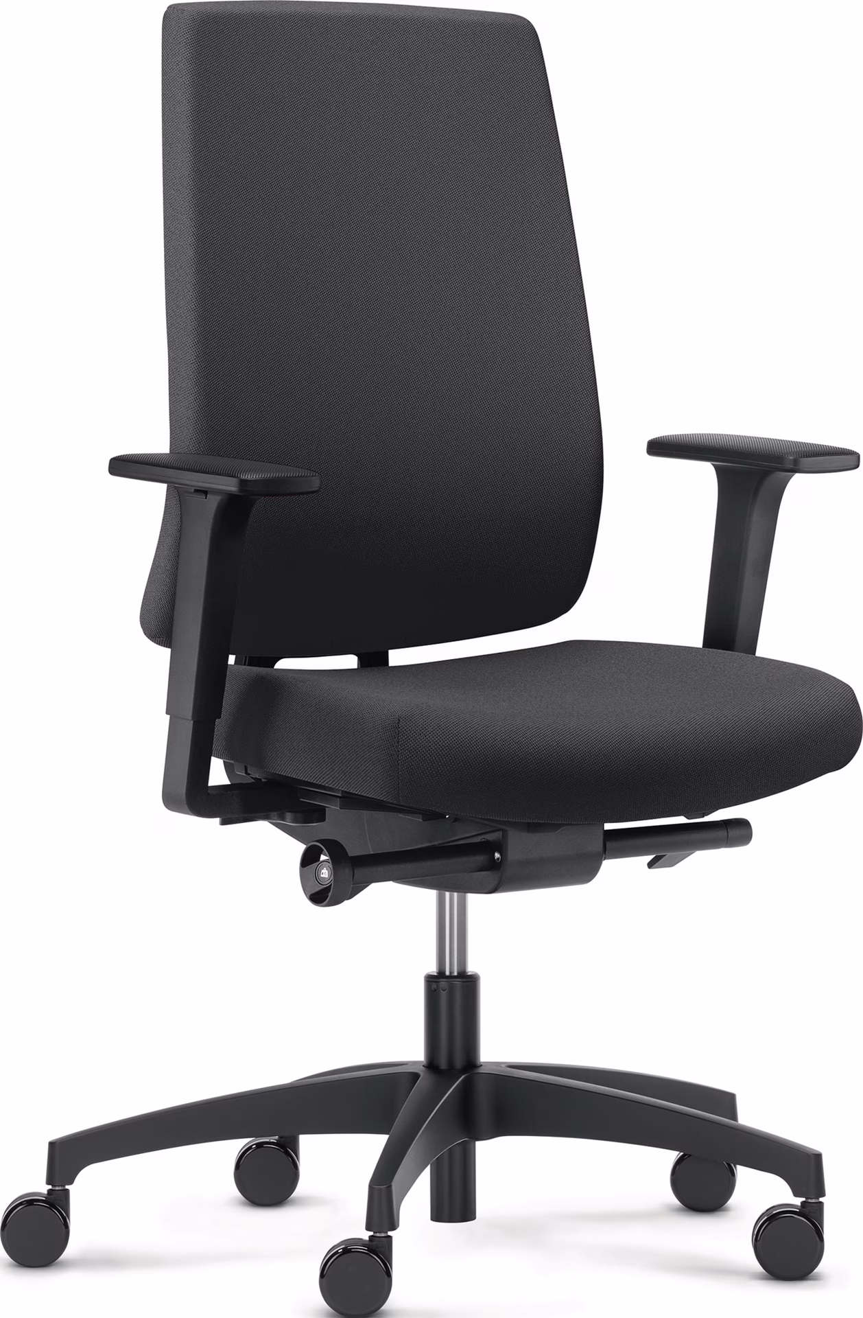 Bürodrehstuhl m.Synchr.-Techn.schwarz 400-520mm m.Lehnen Trgf.150kg