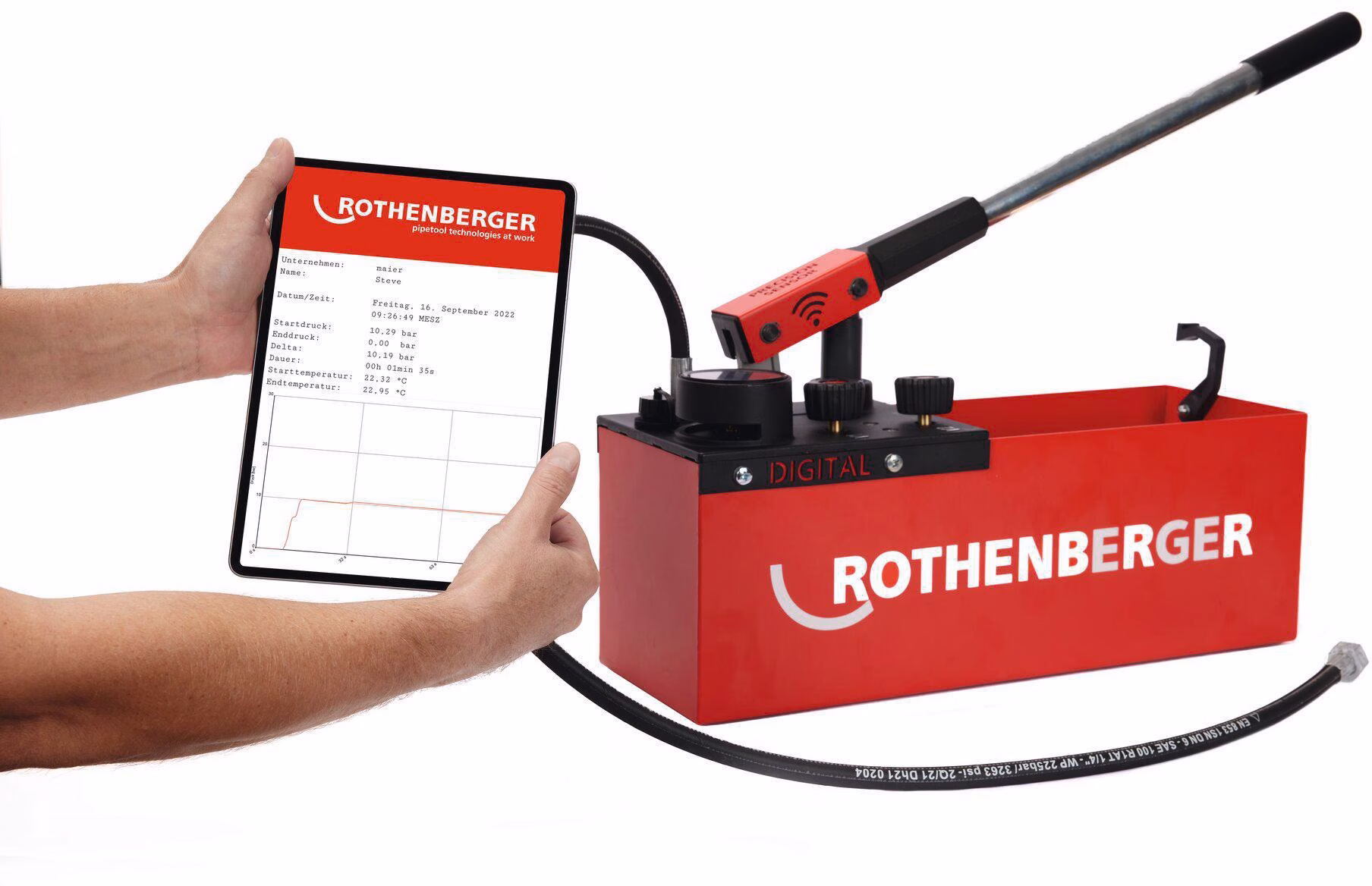 Prüfpumpe RP 50 dig.0-30bar R 1/2 Zoll Saugvolumen p.Hub ca.45ml