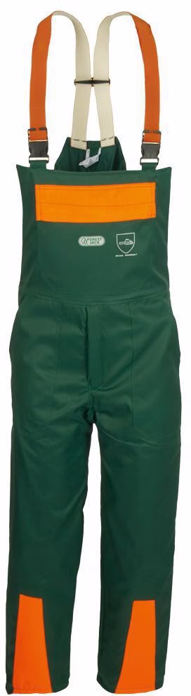 Schnittschutzlatzhose KONIFERE grün/orange