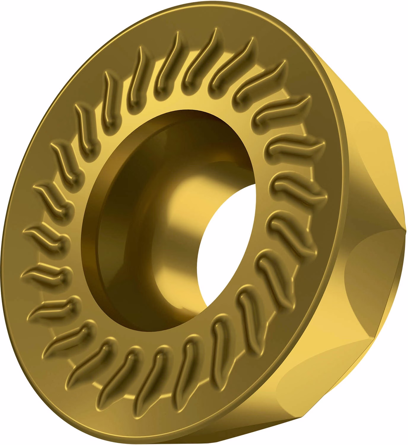 Fräswendeschneidplatte ISO RCMT 1204MOSN-M:M6330 D.4,4mm PVD beschichtet Gold