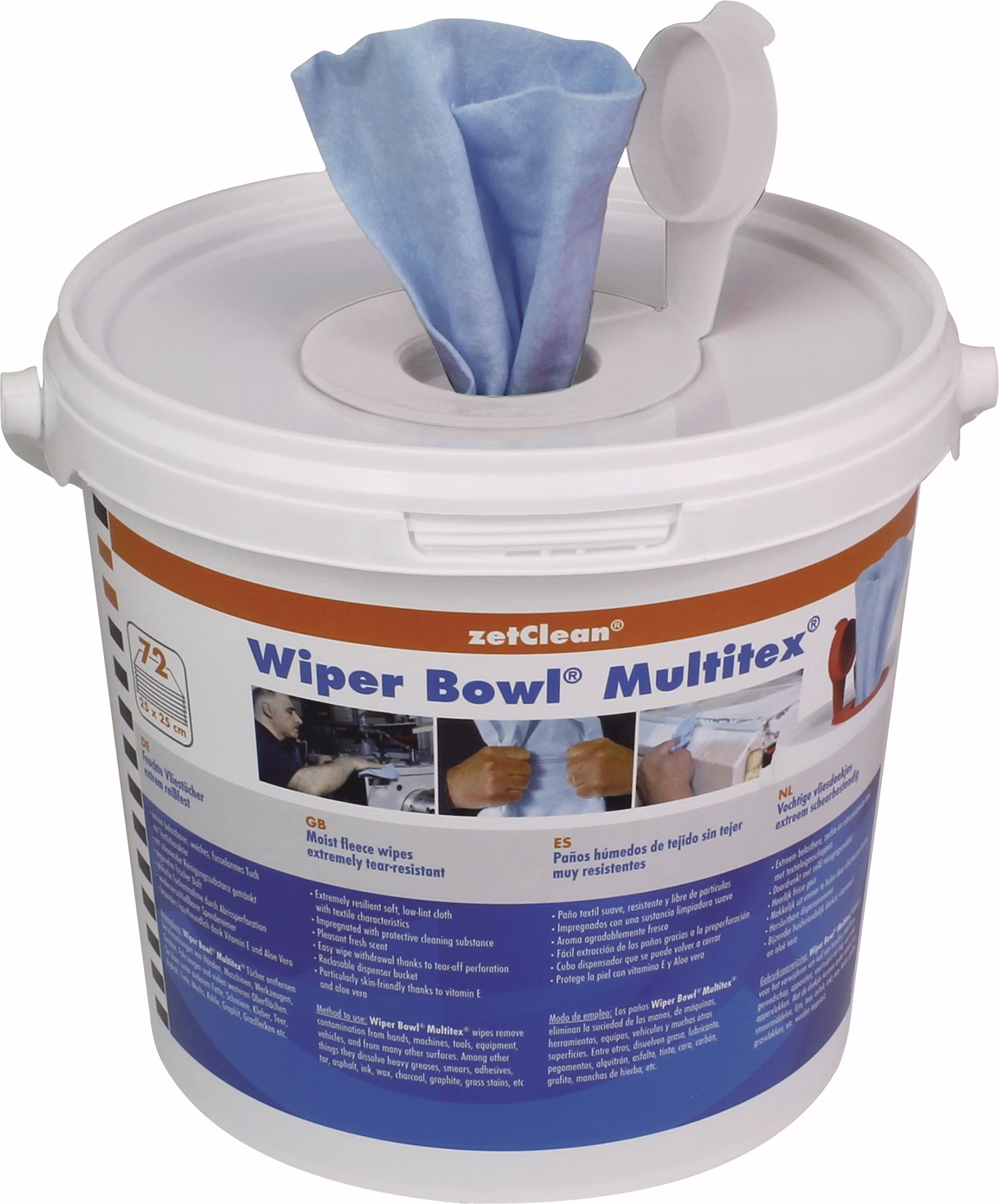 Handreinigungstuch Wiper Bowl® Multitex® hohe Reinigungskraft 72 Tü.Eimer