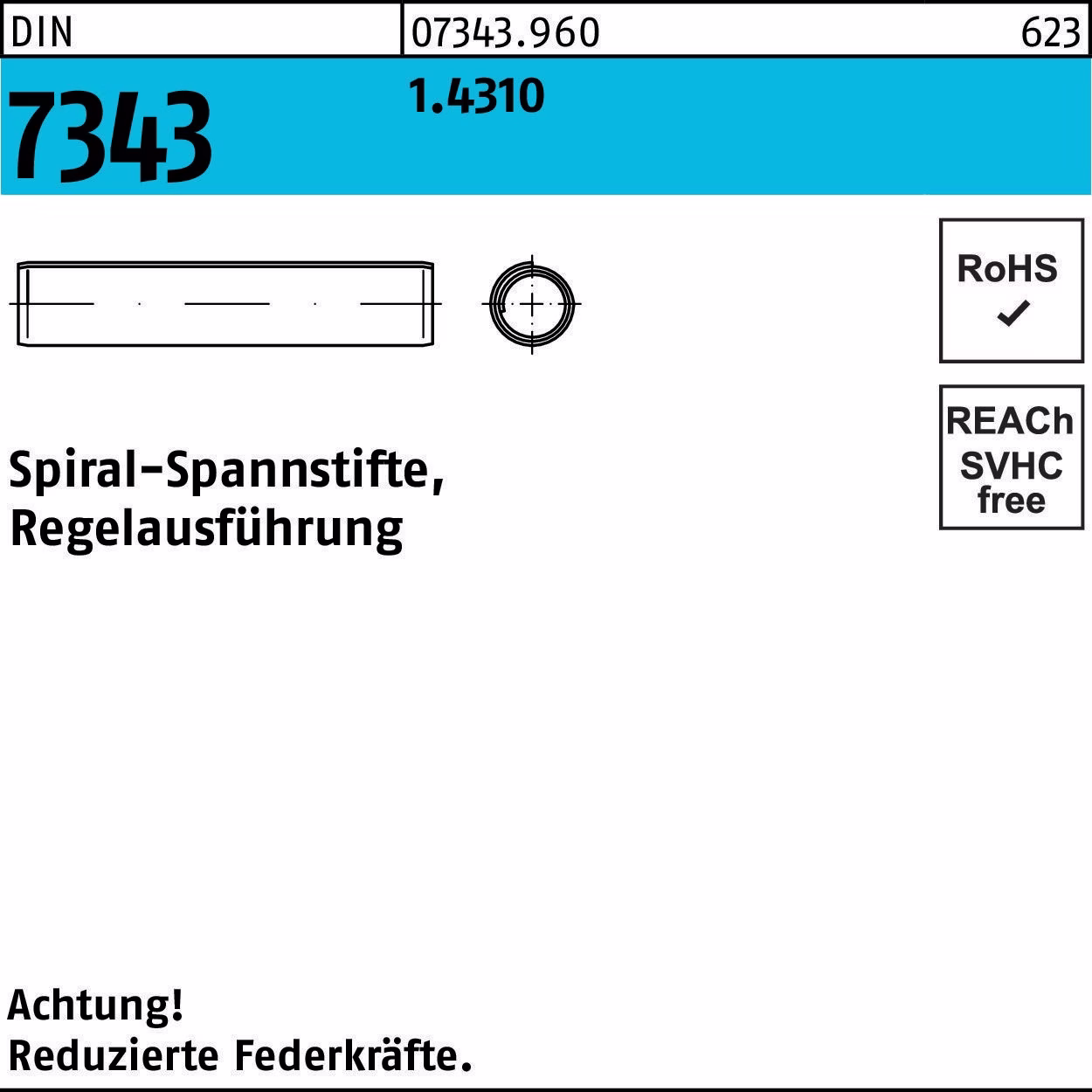 Spiralspannstift DIN 7343 1.4310 Regelausf.