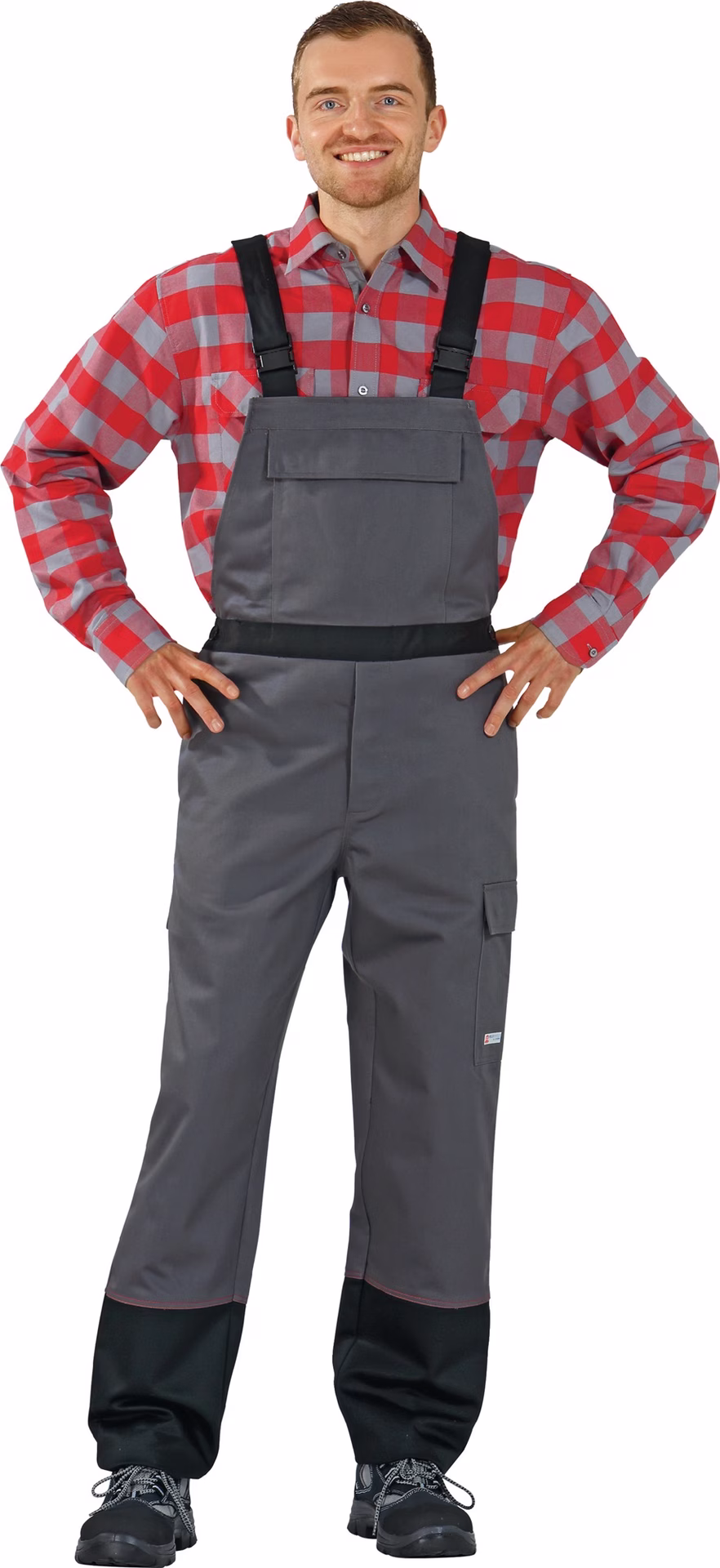 Schweißerschutzlatzhose Weld Shield grau/schwarz