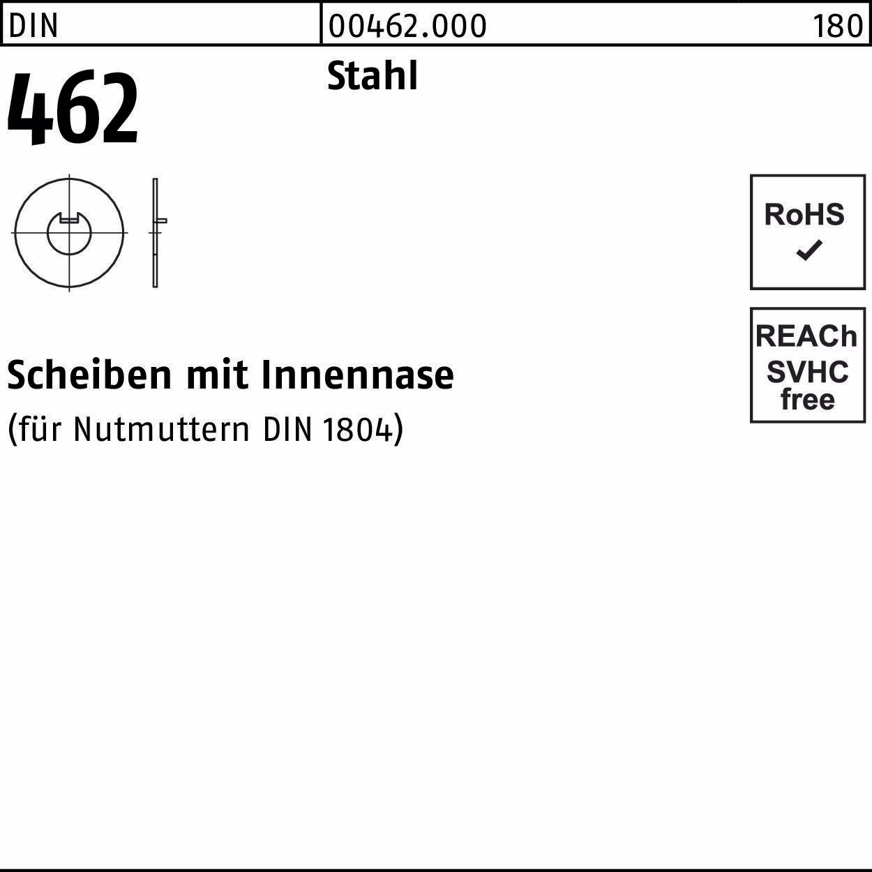 Scheibe DIN 462 m.Innennase Stahl