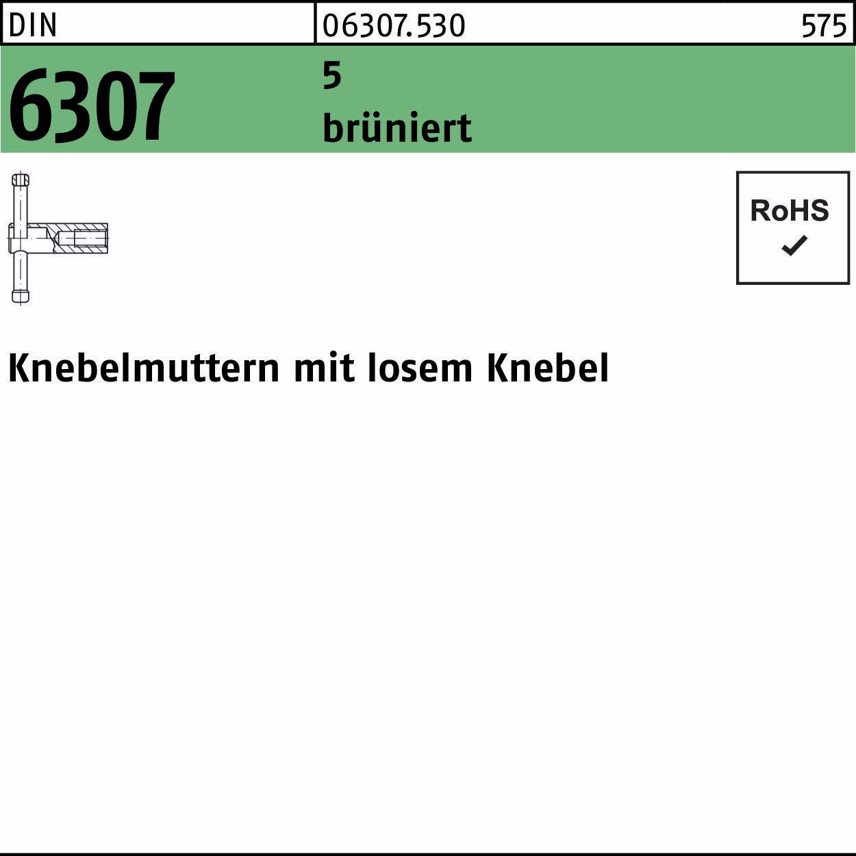 Knebelmutter DIN 6307 losen Knebel 5 brüniert 1