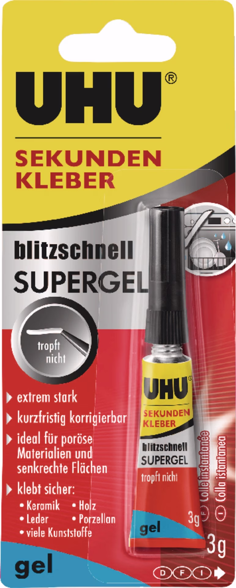 Sekundenkleber blitzschnell SUPERGEL 3g farblos Tube