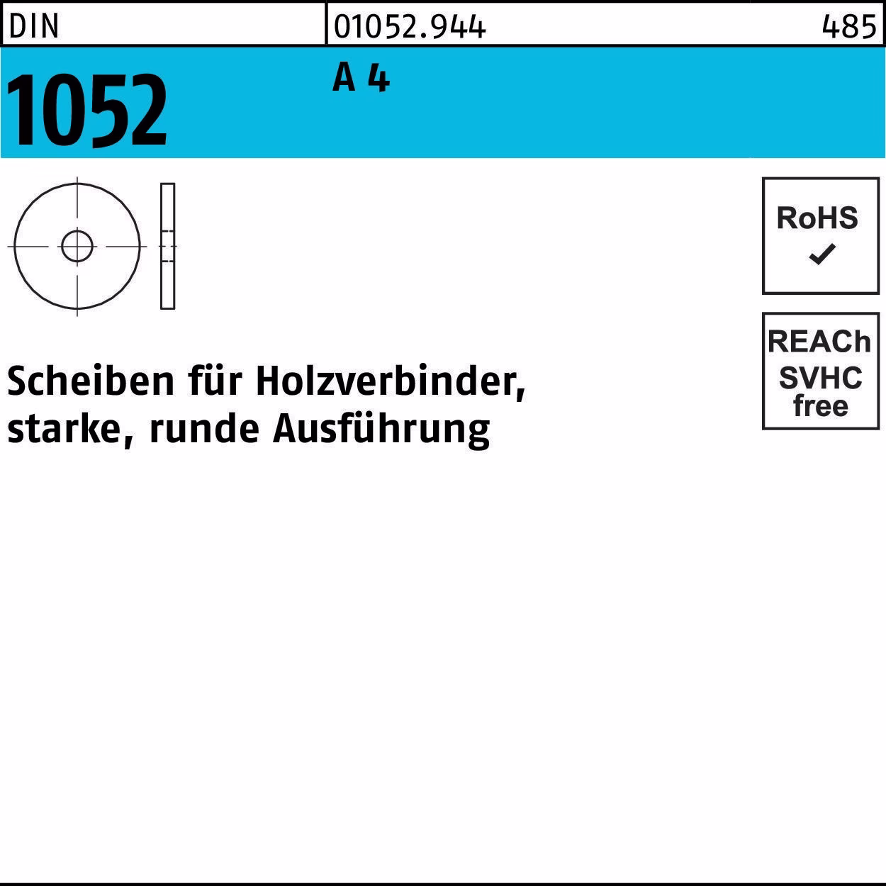 Unterlegscheibe DIN 1052 rund