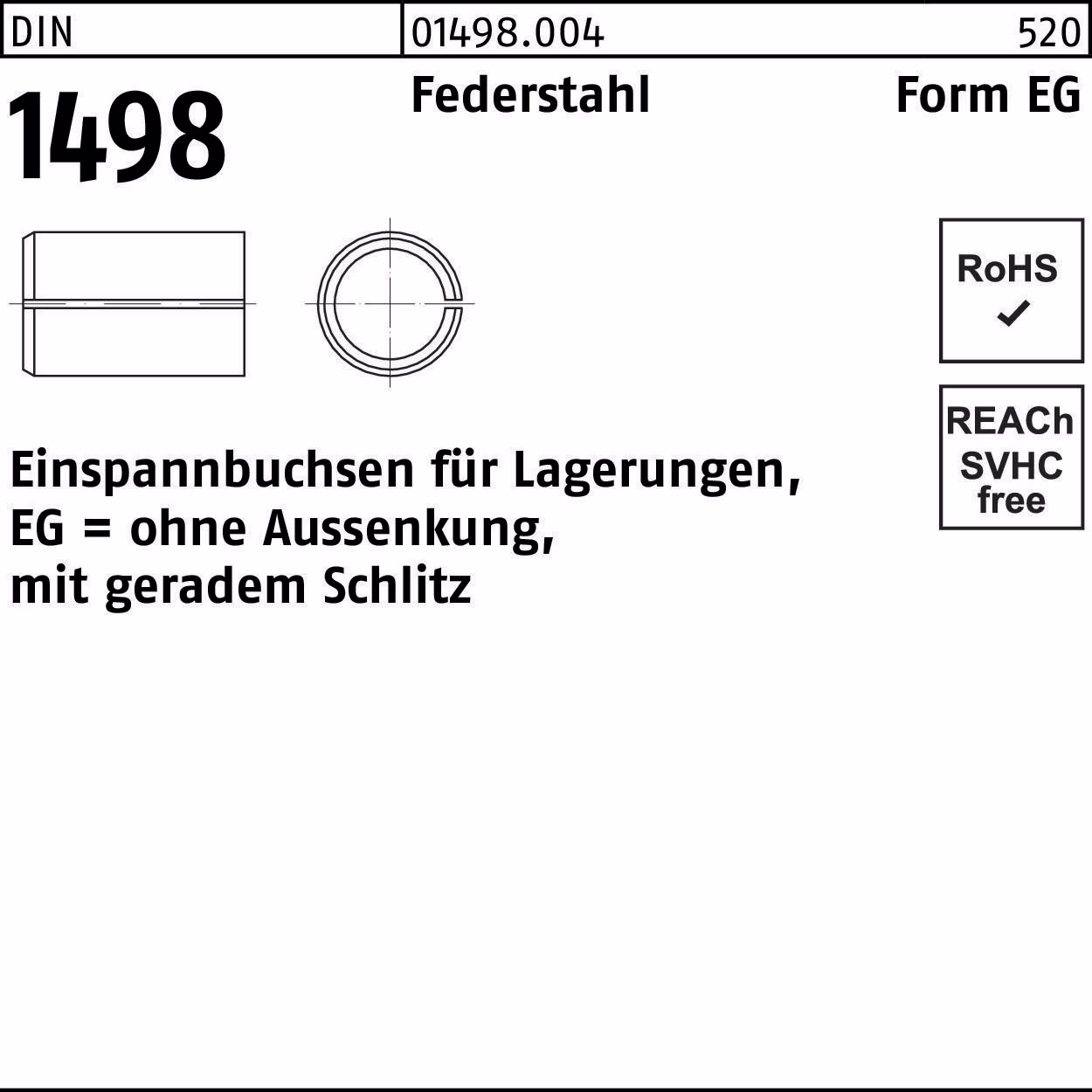 Einspannbuchse DIN 1498 FormEG EG Federstahl 1
