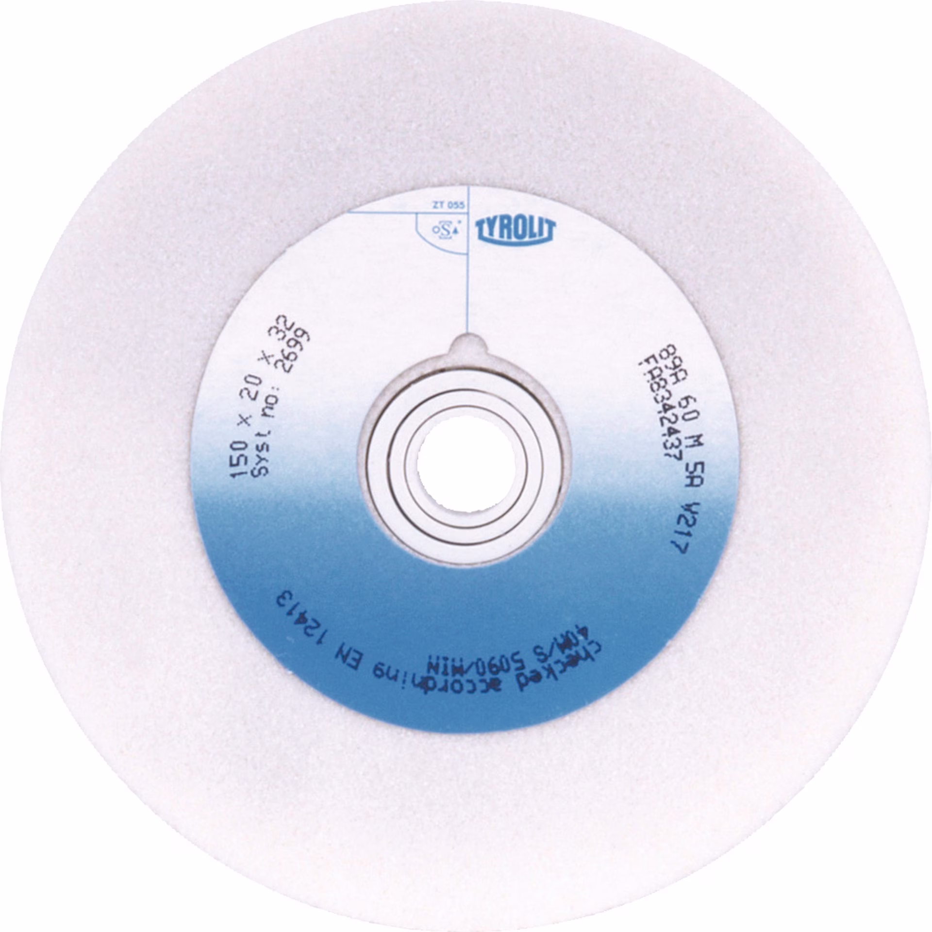 Schleifbockscheibe Ø125xB20x32mm 60 AlOxid