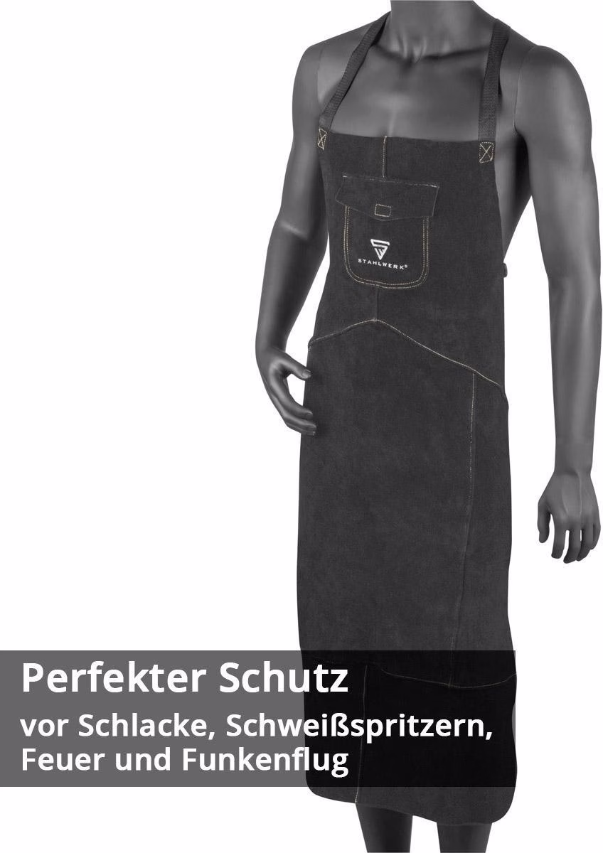 Schweißerschürze Spaltleder Schwarz
