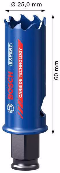 Lochsäge EXPERT Multi Material D.25mm Schnitt-T.60mm Power Change Plus