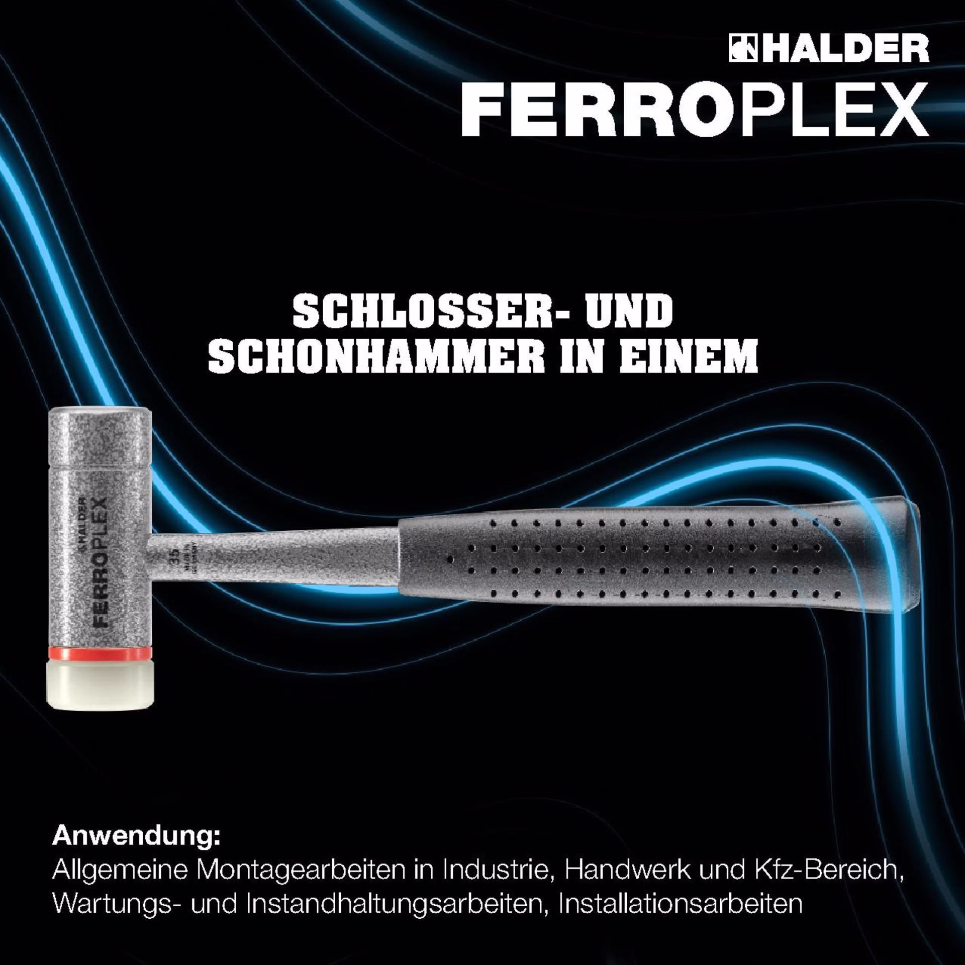 Schon- u.Schlosserhammer FERROPLEX L.290mm Kopf-D.30mm hart STA
