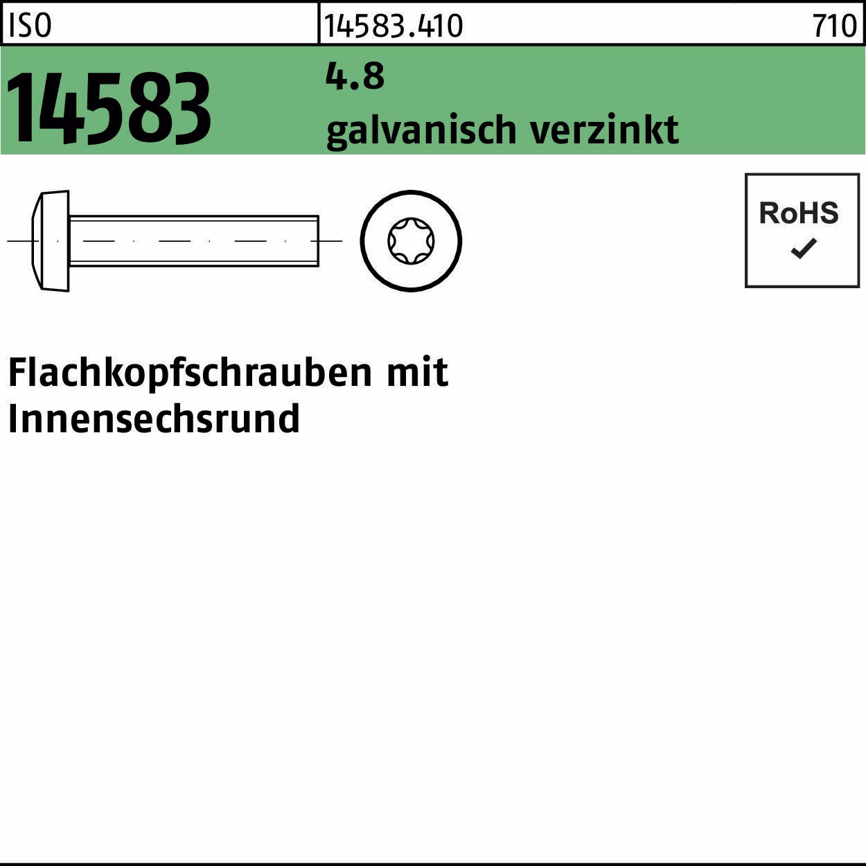 Flachkopfschraube ISO 14583 ISR M3x5 4.8 galv.verz. 200St.
