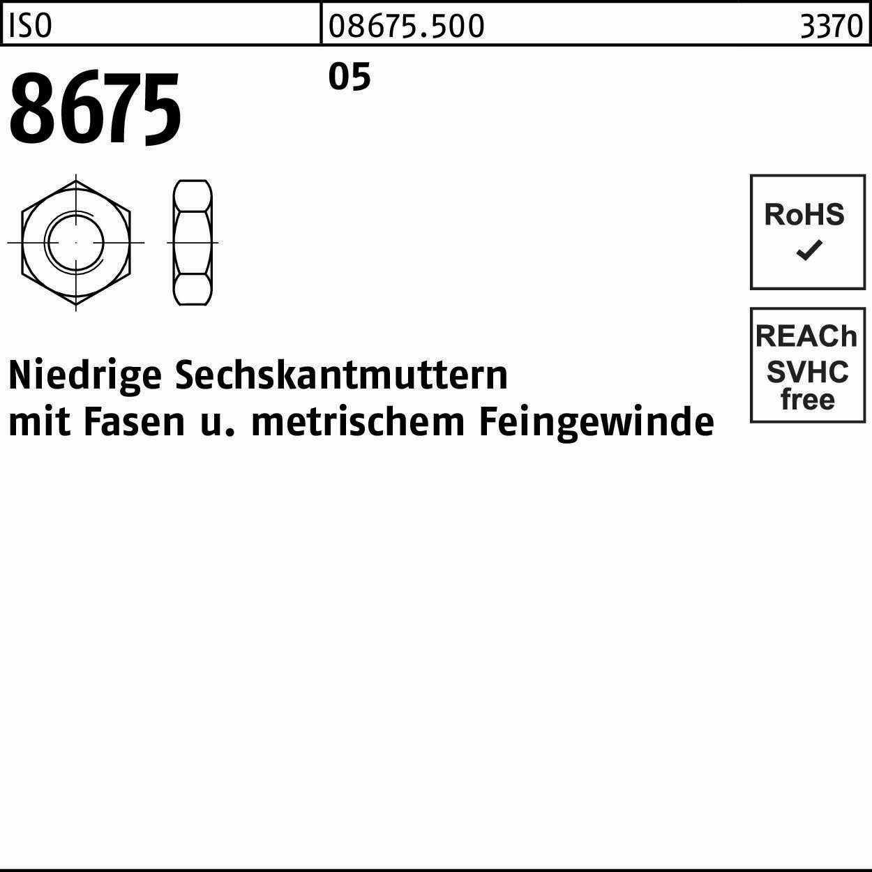 Sechskantmutter ISO 8675 Fasen 5