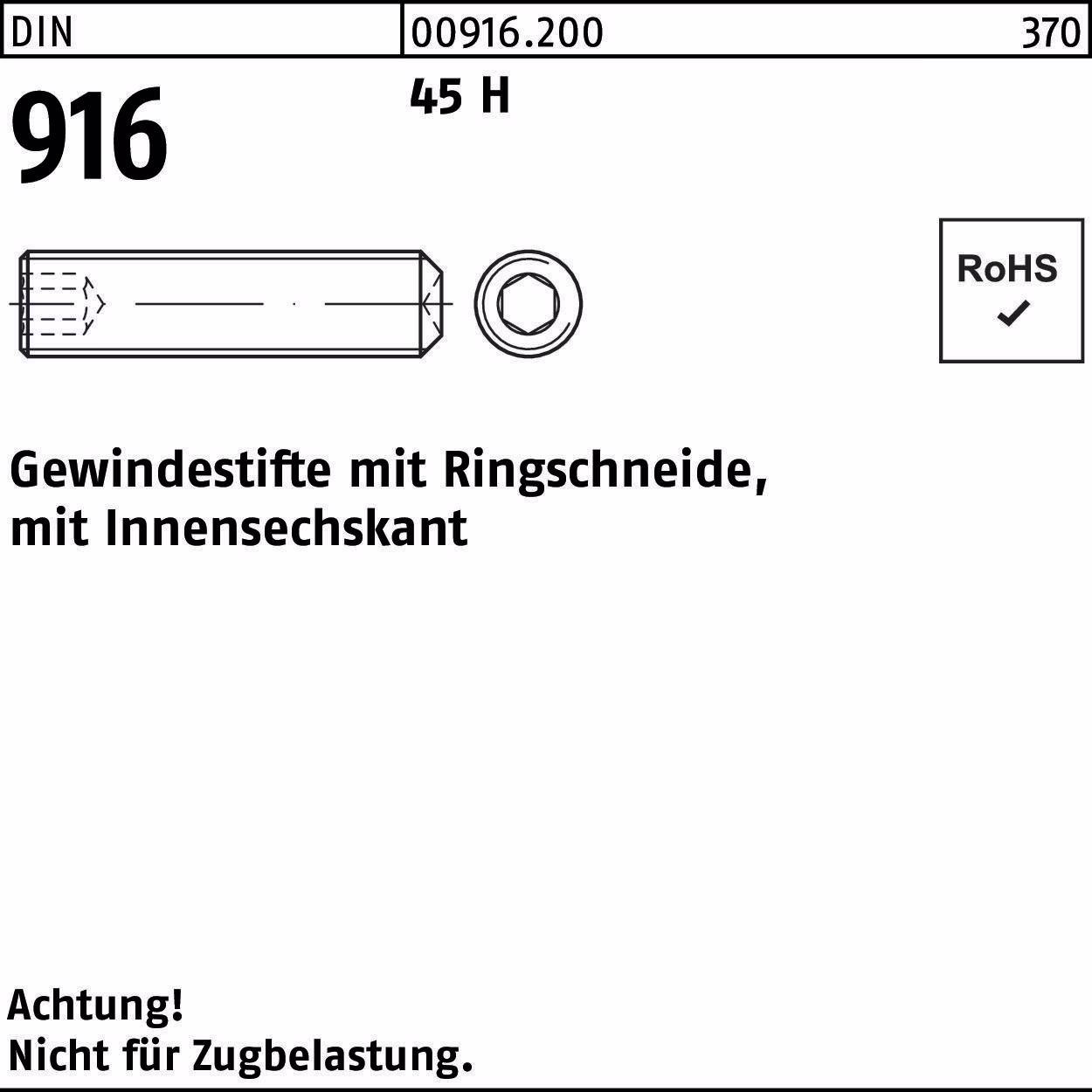 Gewindestift DIN 916 Ringschn./Innen-6kt