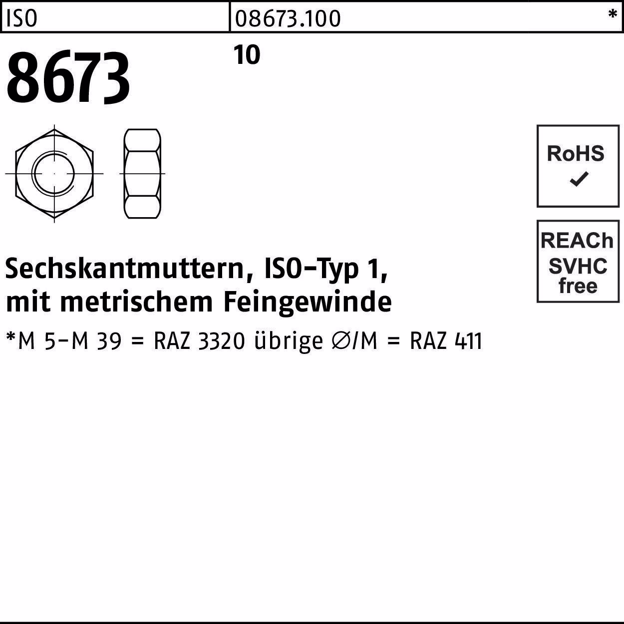 Sechskantmutter ISO 10