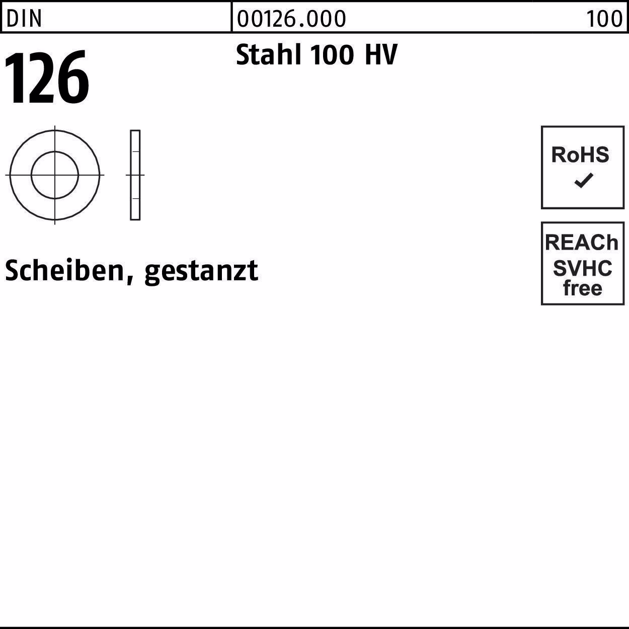 Unterlegscheibe DIN 126 100 HV gestanzt