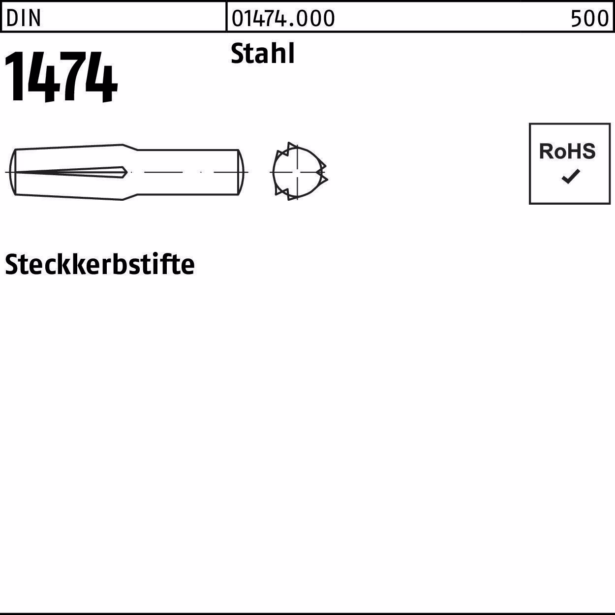 Steckkerbstift DIN 1474 Stahl