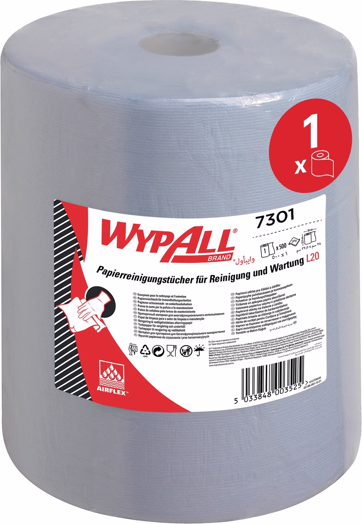 Wischtuch WYPALL L20 blau 500 Tü./Rl.