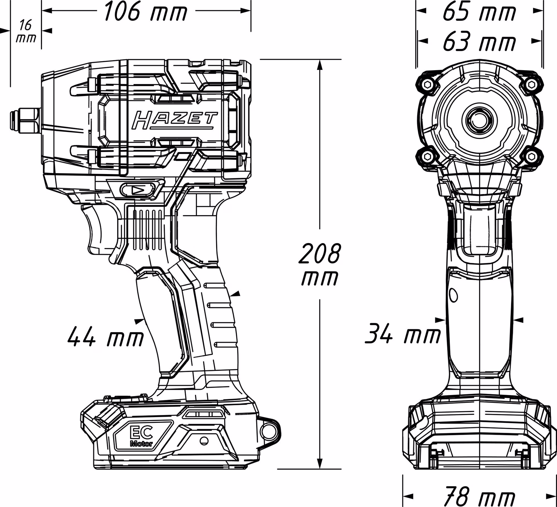Akku-Schlagschrauber 9512-600/4 18V 5Ah 12,5mm (1/2Zoll) 4-kt.406 Nm