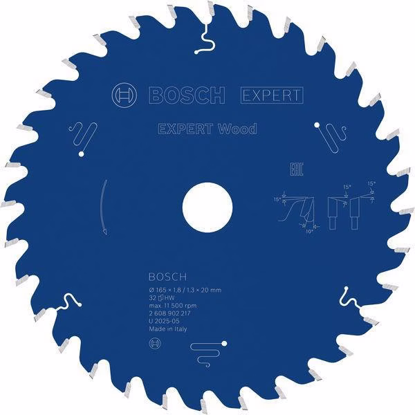 Kreissägeblatt EXPERT Wood AD 165mm Z.32 WZ Bohr.20mm Schnitt-B.1,8mm HM