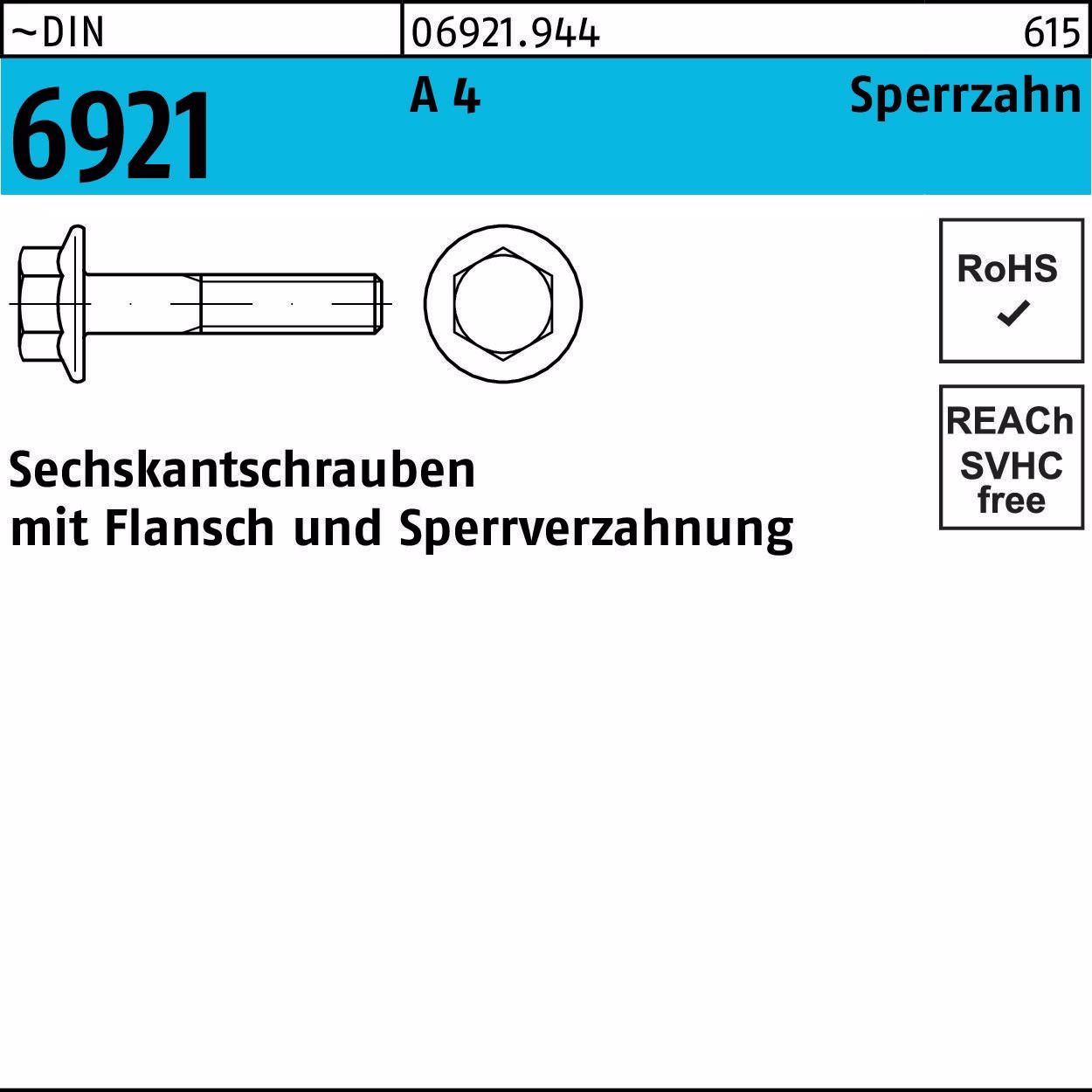 Sechskantschraube DIN 6921 Flansch M5x 10 A 4 Sperrzahnung 200 Stück